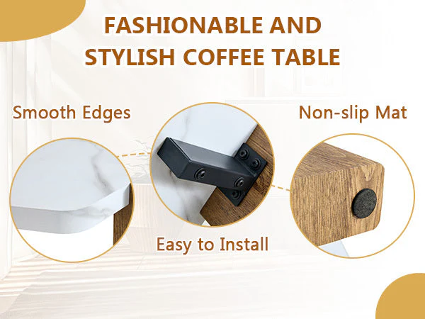 31-Inch Modern-Style Hexagonal Coffee Table - Image 31