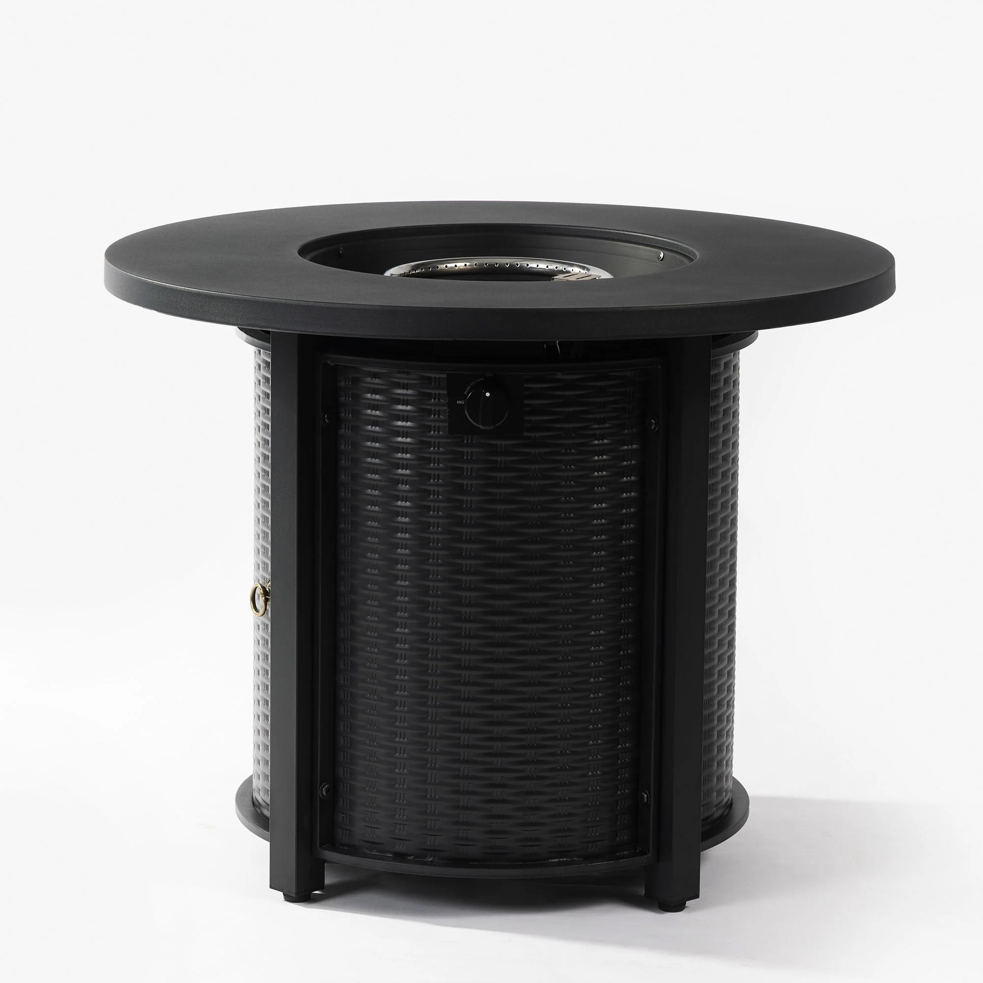 32" Propane Gas Fire Pit Table, 50000 BTU - Black Steel - Image 5