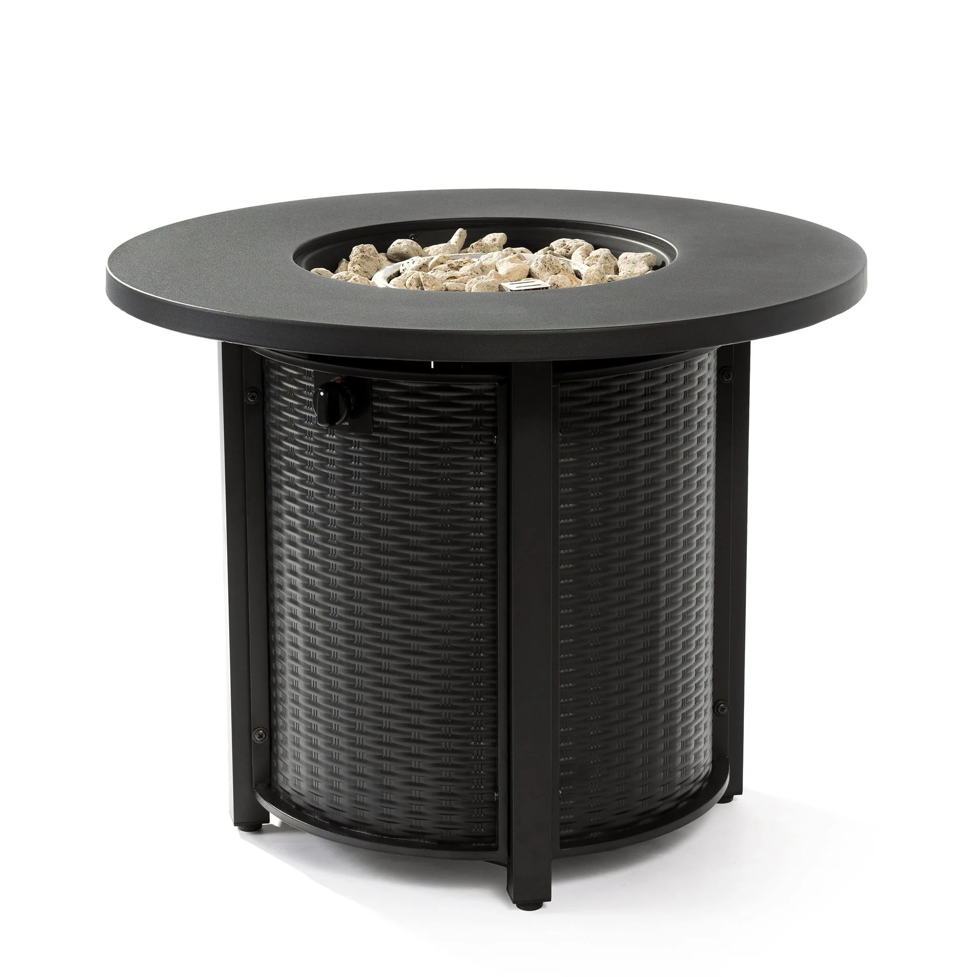 32" Propane Gas Fire Pit Table, 50000 BTU - Black Steel - Image 6