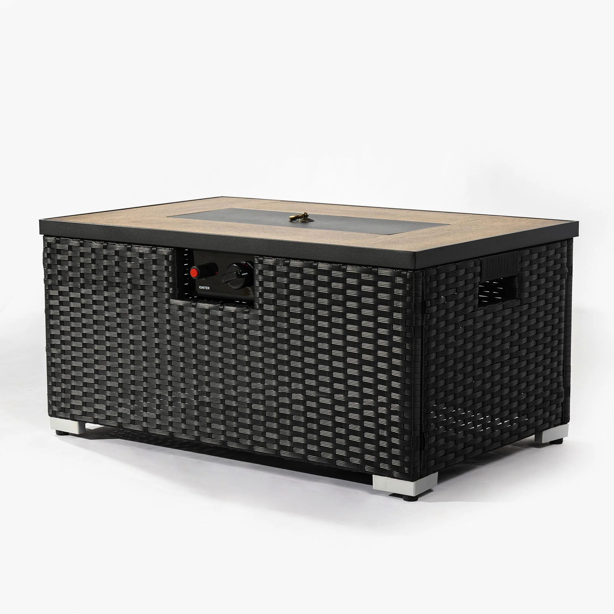 32" Propane Gas Fire Pit Table with Propane Tank Cover - Dark Gray - Image 5