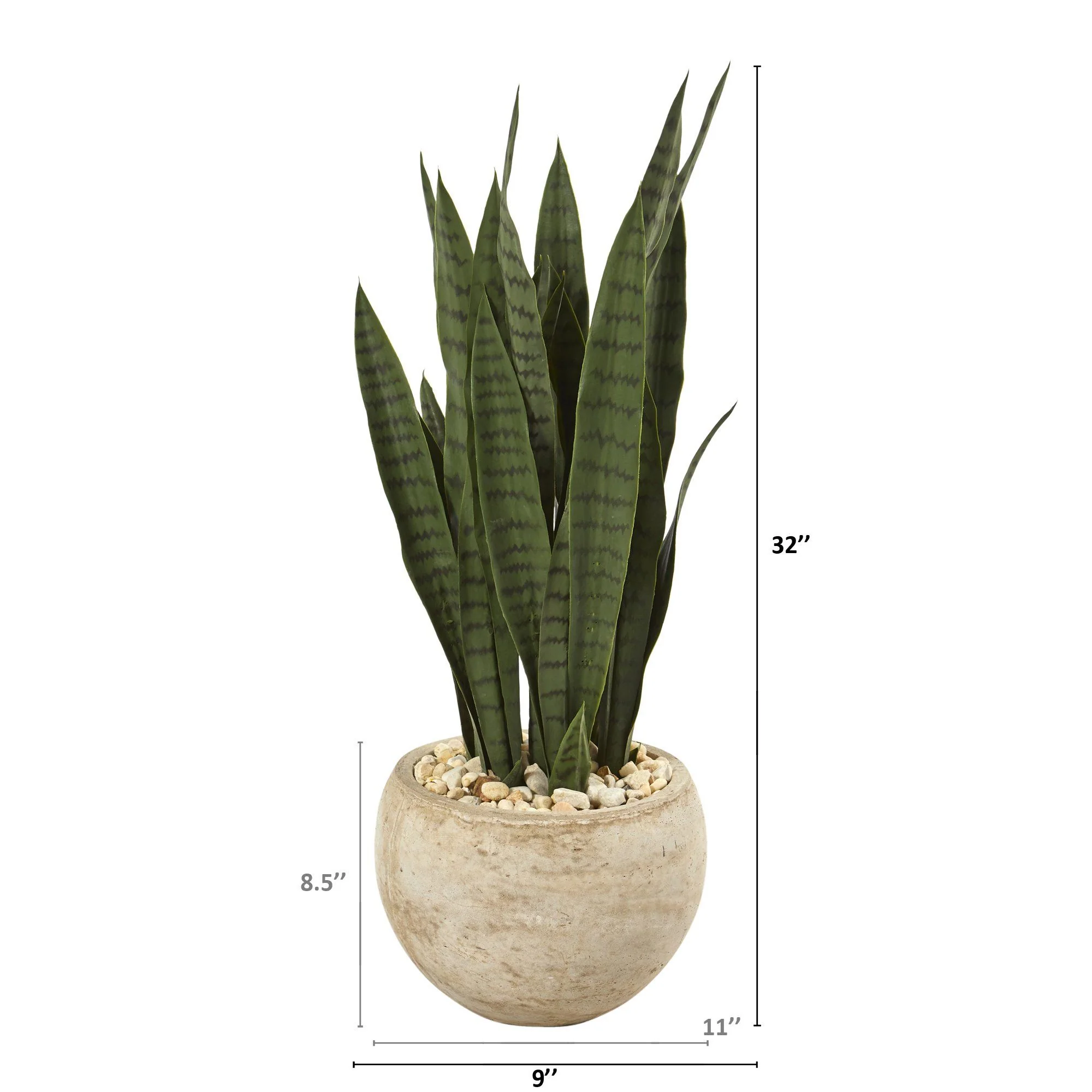 32” Sansevieria Artificial Plant in Sand Colored Planter - Image 2