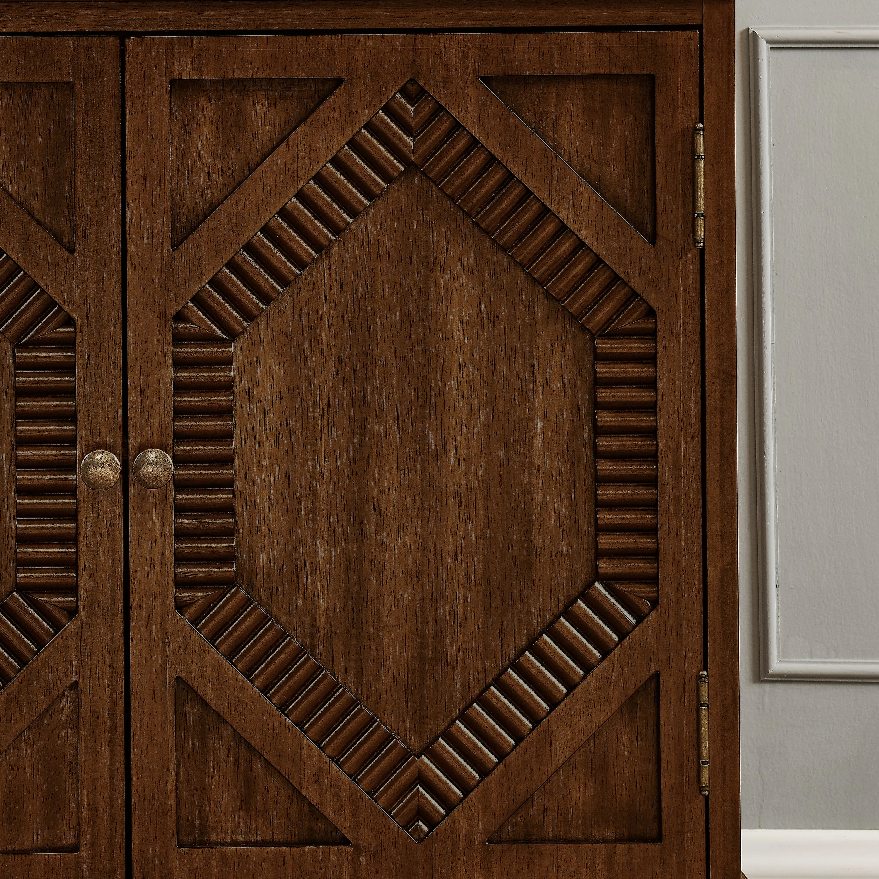 33.6' Retro Wooden Sideboard Buffet Cabinet with Storage - Image 6