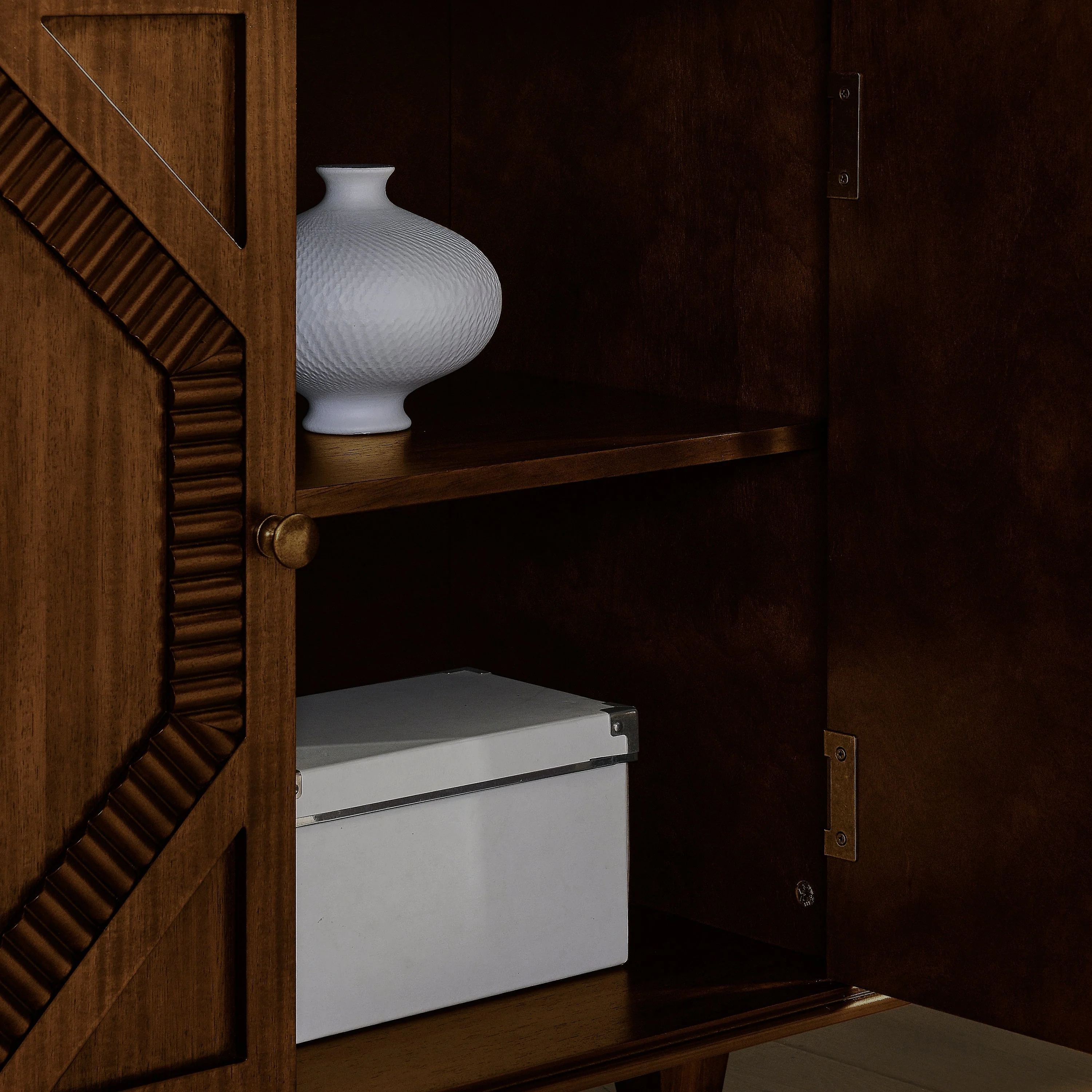 33.6' Retro Wooden Sideboard Buffet Cabinet with Storage - Image 7