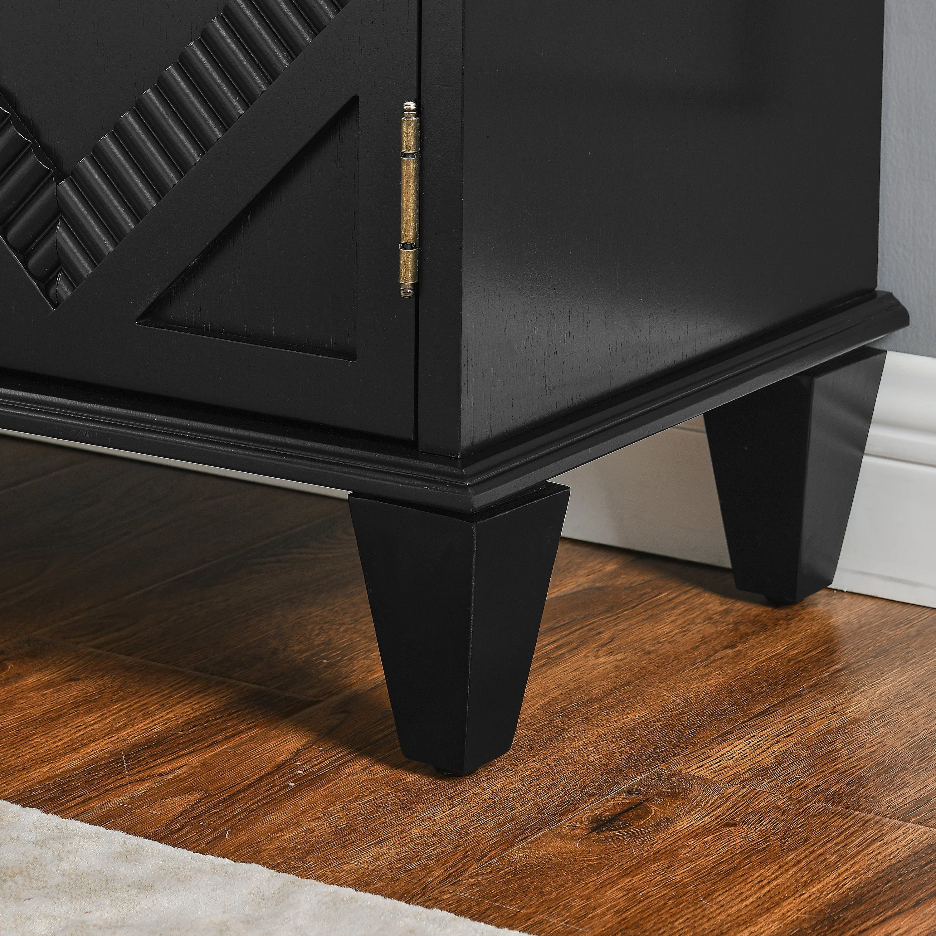 33.6' Retro Wooden Sideboard Buffet Cabinet with Storage - Image 8