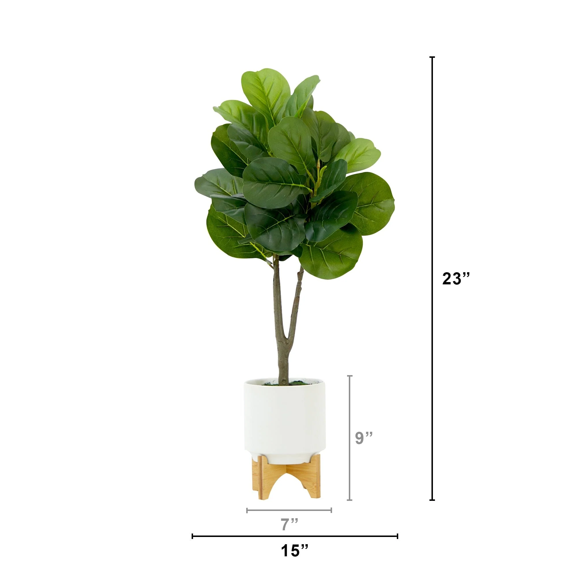 33” Artificial Fiddle Fig with Stand Planter - Image 3