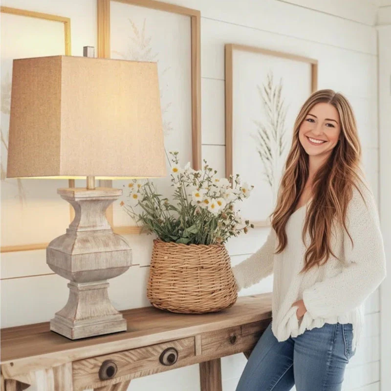 33-inch Large Retro Resin Table Lamp - Image 2