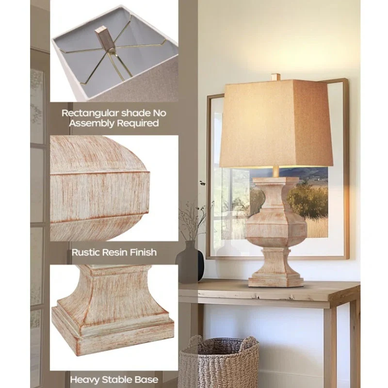 33-inch Large Retro Resin Table Lamp - Image 3