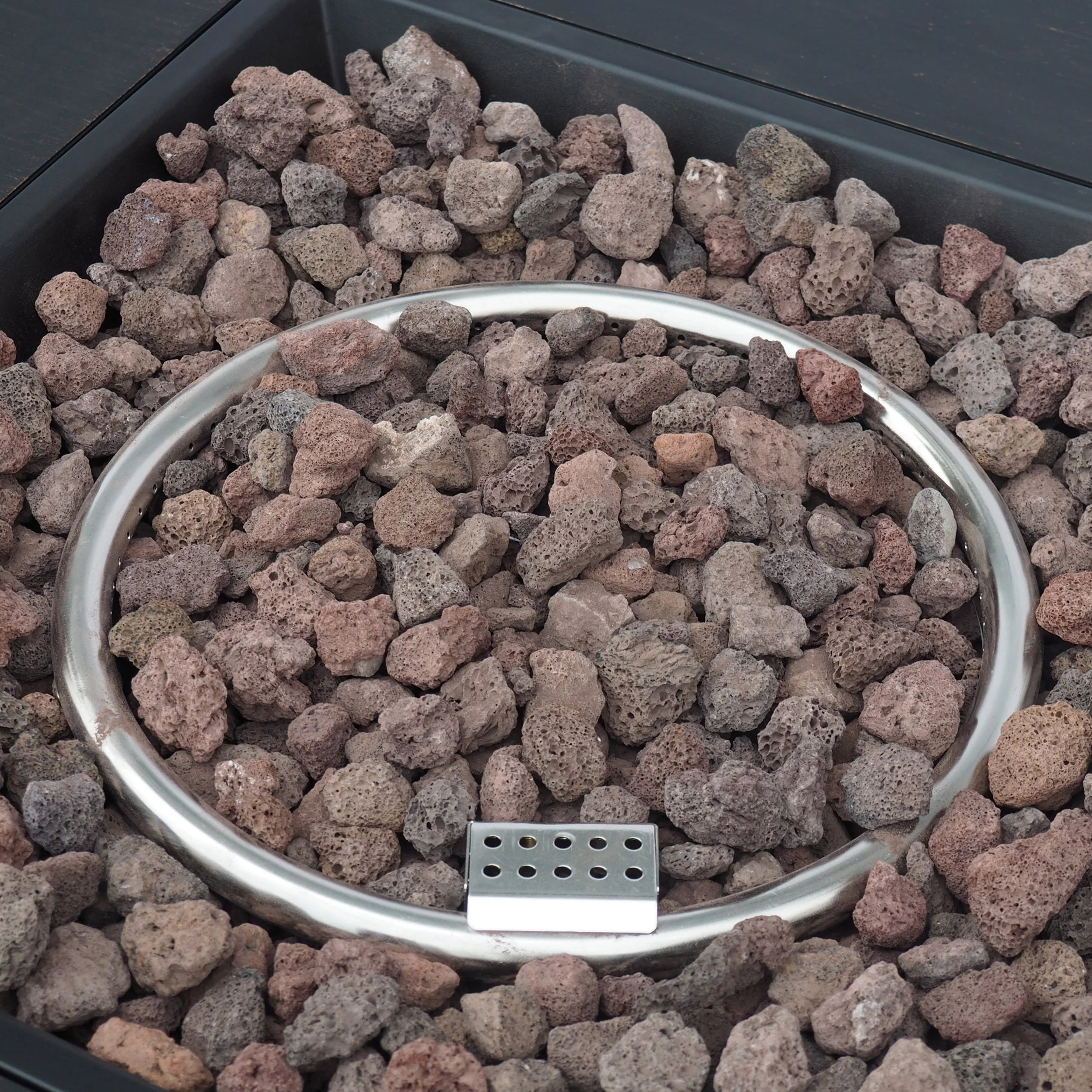33" Outdoor Iron Square Propane Fire Pit - Brushed Brown - Image 15