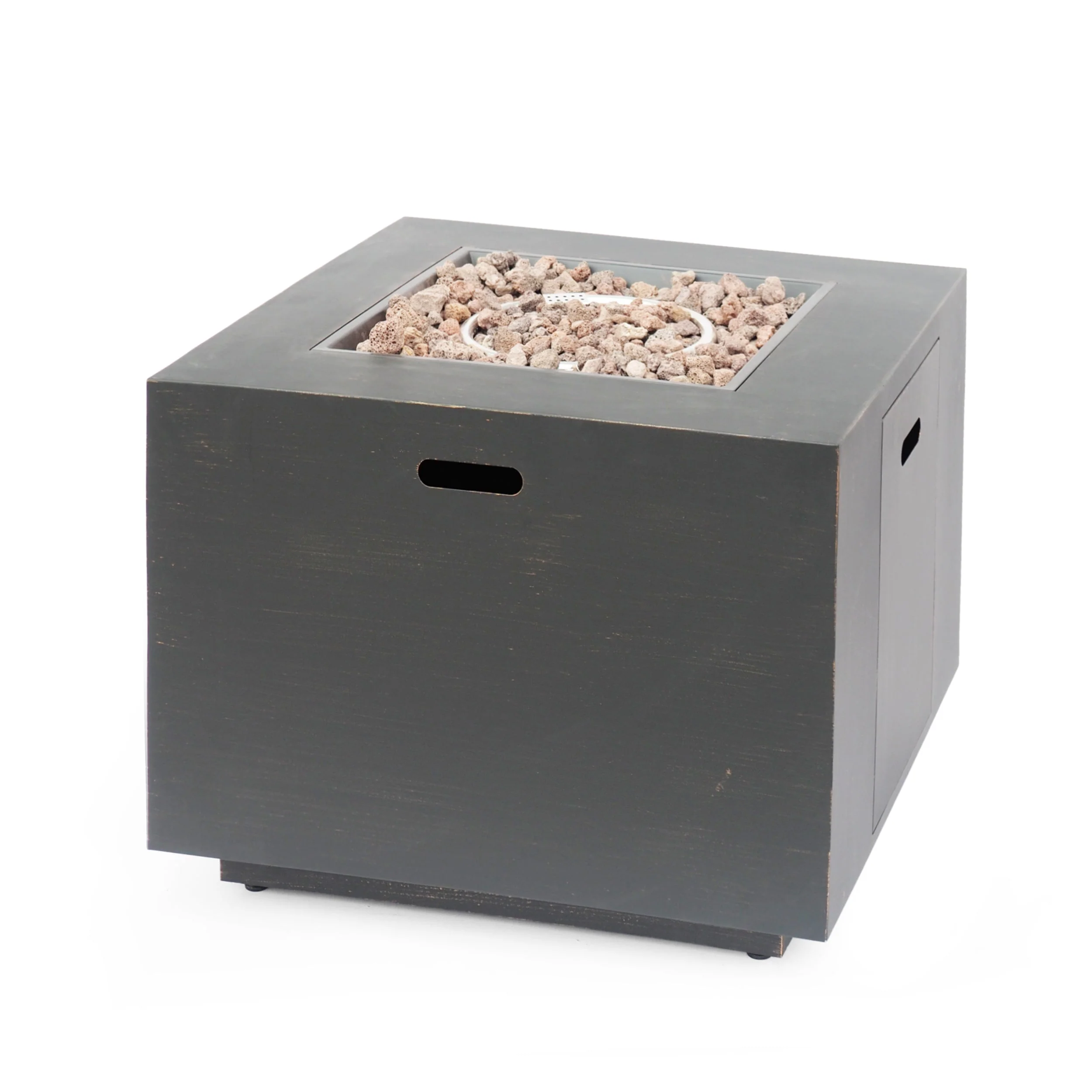 33" Outdoor Iron Square Propane Fire Pit - Brushed Brown - Image 4