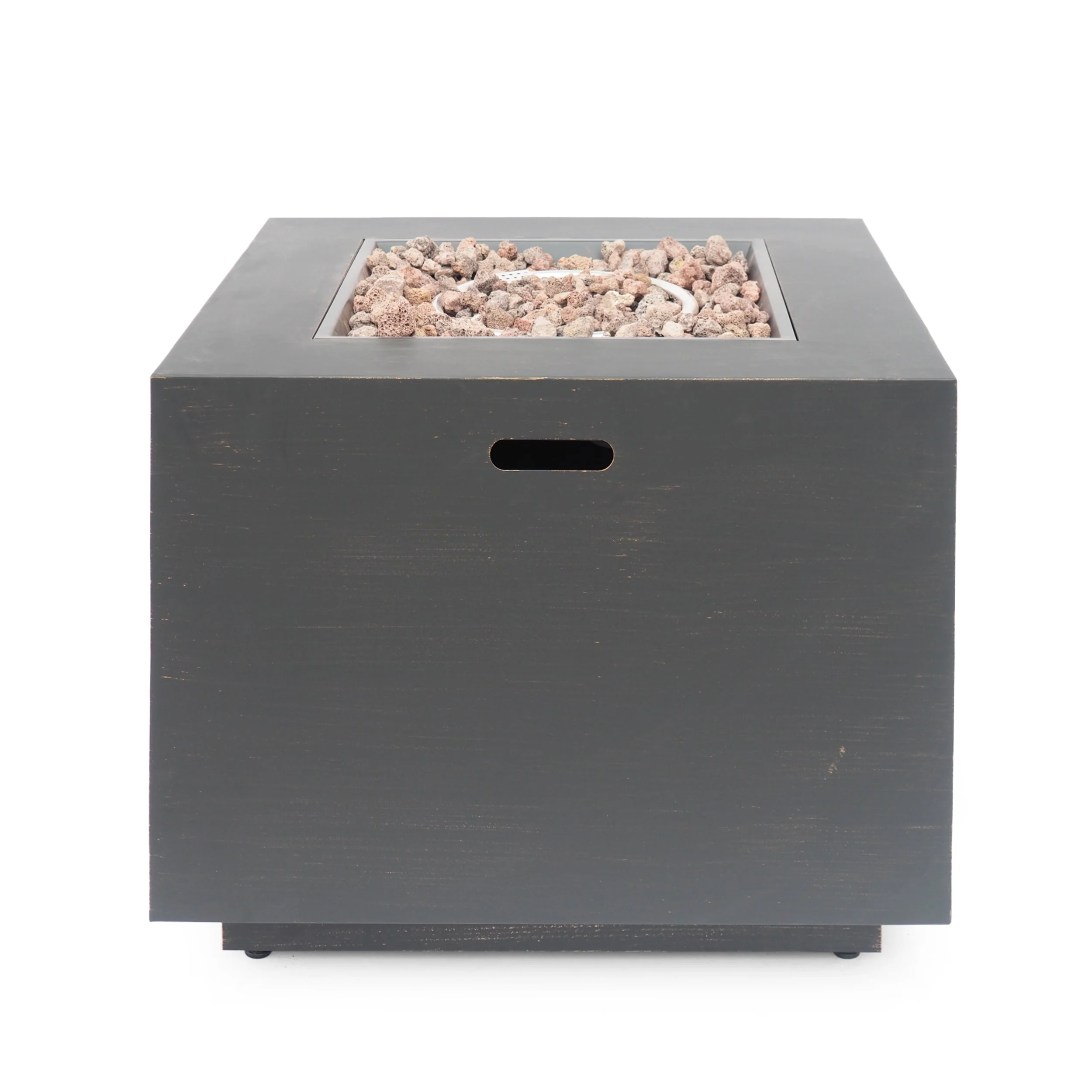 33" Outdoor Iron Square Propane Fire Pit - Brushed Brown - Image 5