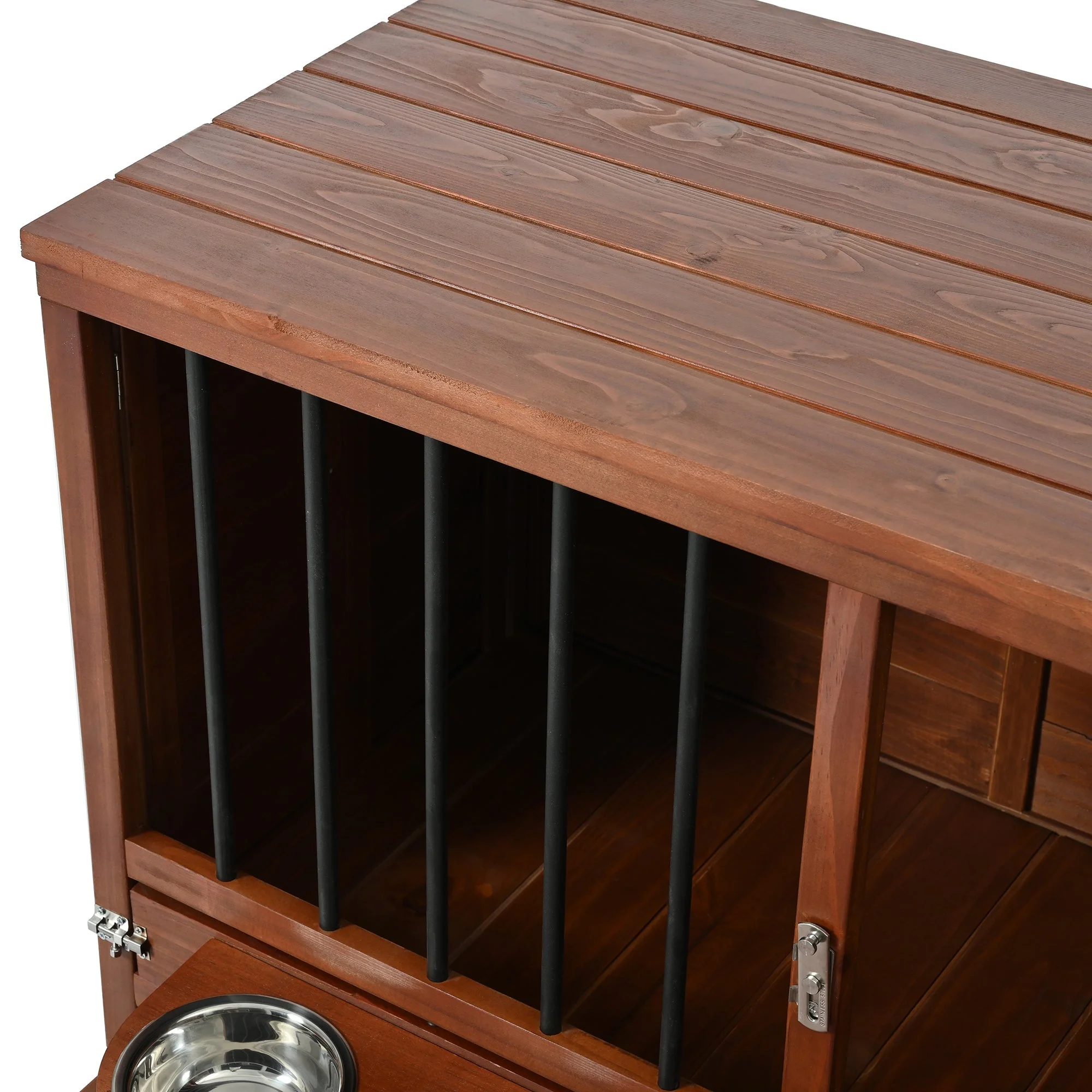 33" Solid Wood Dog Crate Furniture - Foldable Indoor Kennel - Image 12