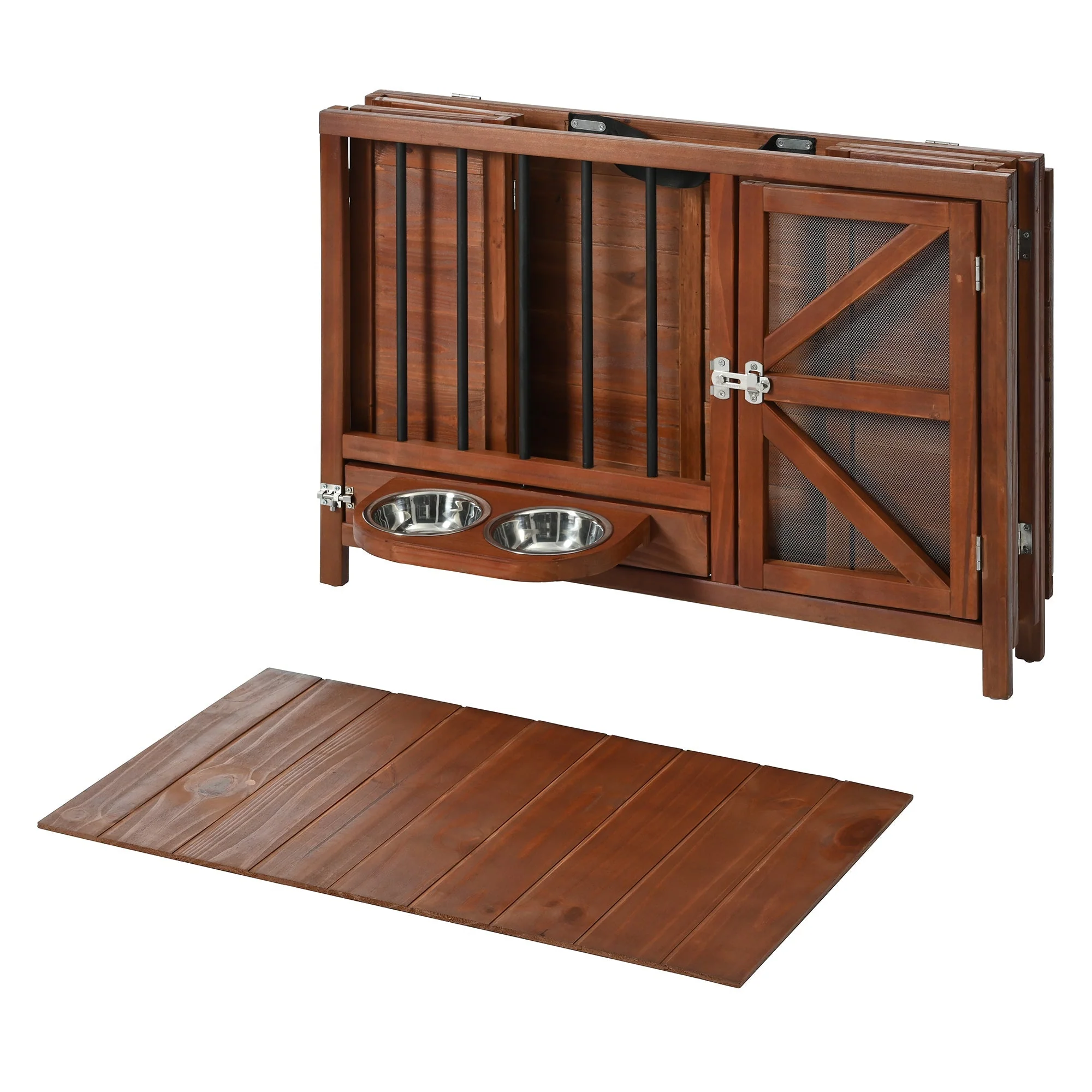 33" Solid Wood Dog Crate Furniture - Foldable Indoor Kennel - Image 14