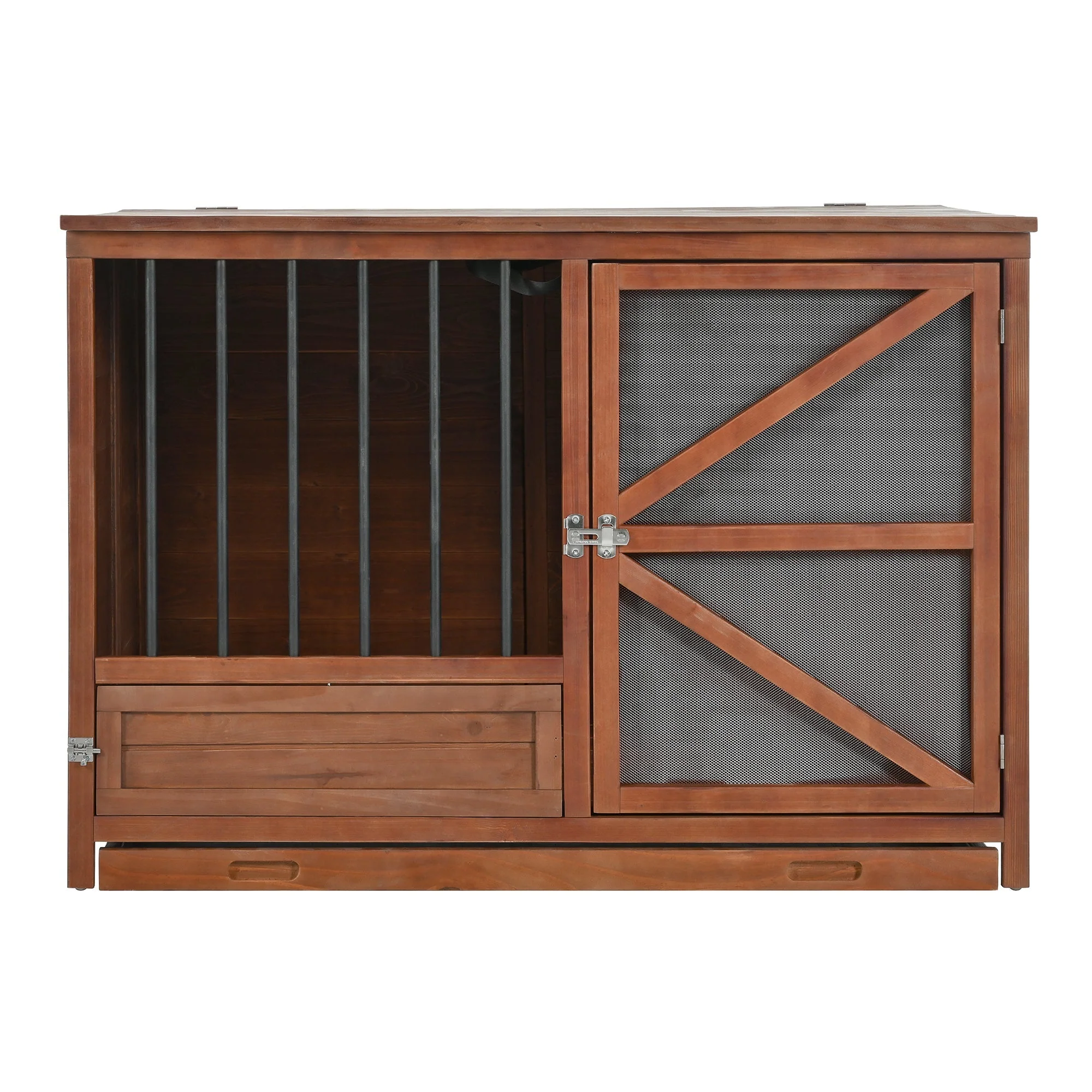 33" Solid Wood Dog Crate Furniture - Foldable Indoor Kennel - Image 6