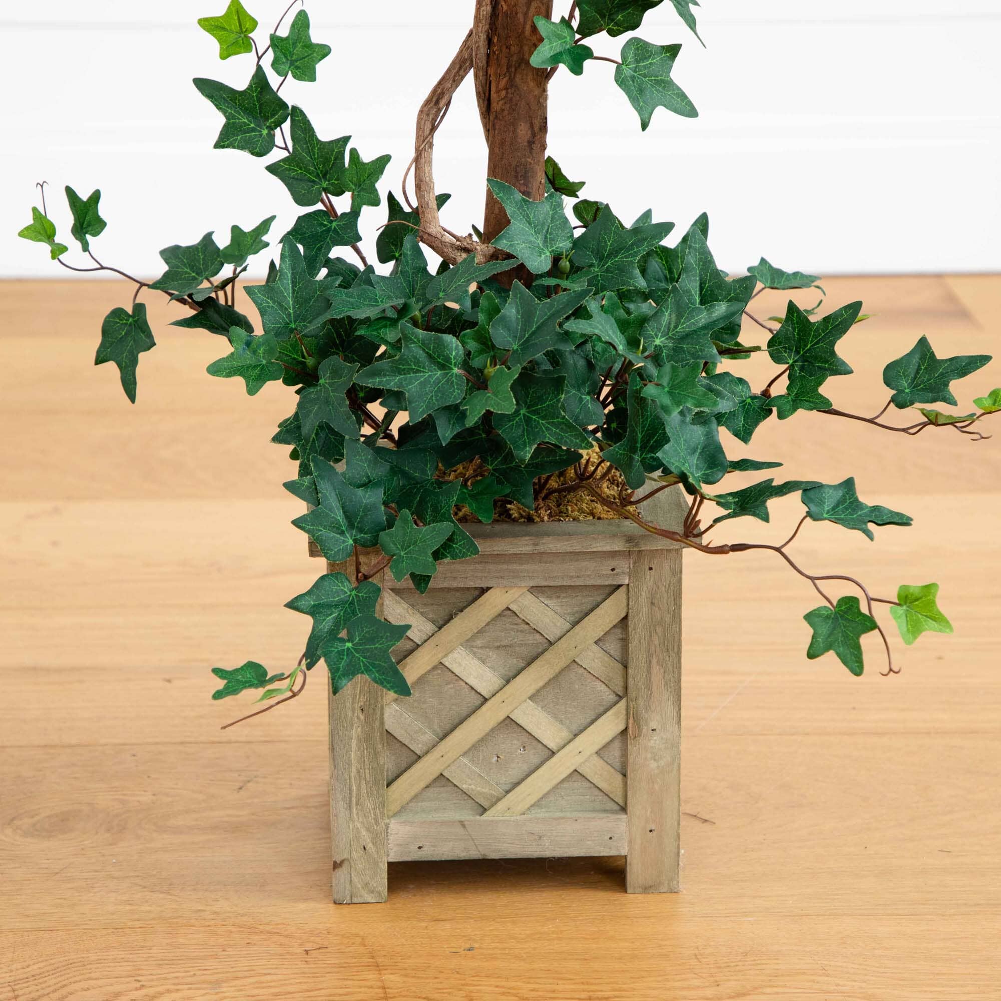 34" Bougainvillea Topiary w/Wood Box - Image 3