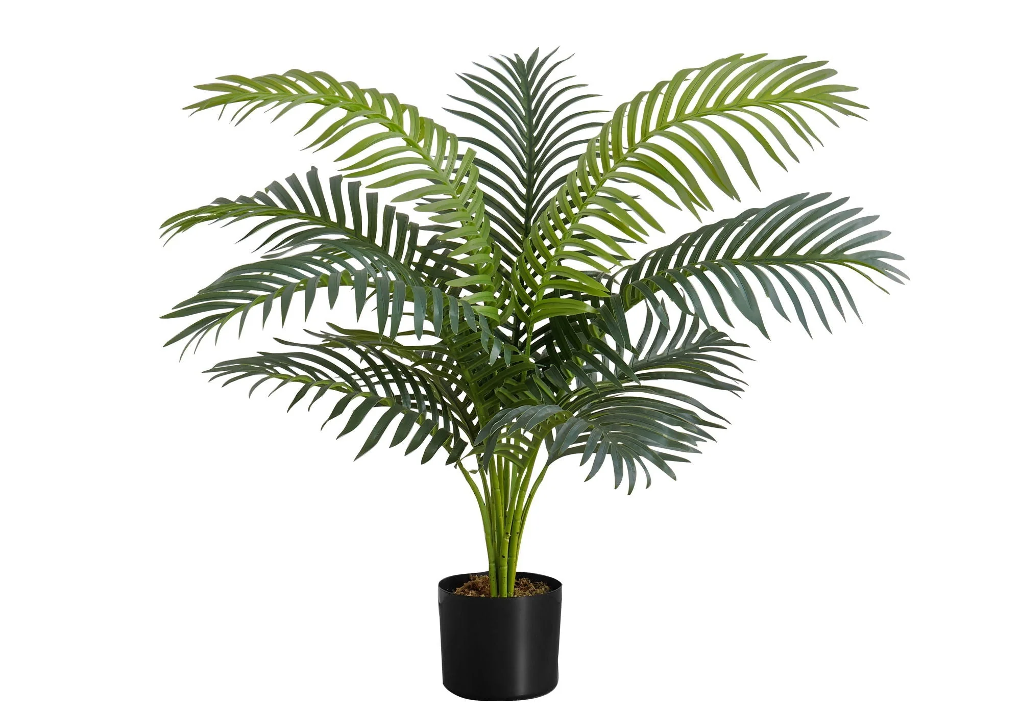 34" Tall, Artificial Plant, Palm Tree, Indoor, Faux, Fake, Floor, Greenery, Potted, Real Touch, Decorative - Green / Black - Image 4