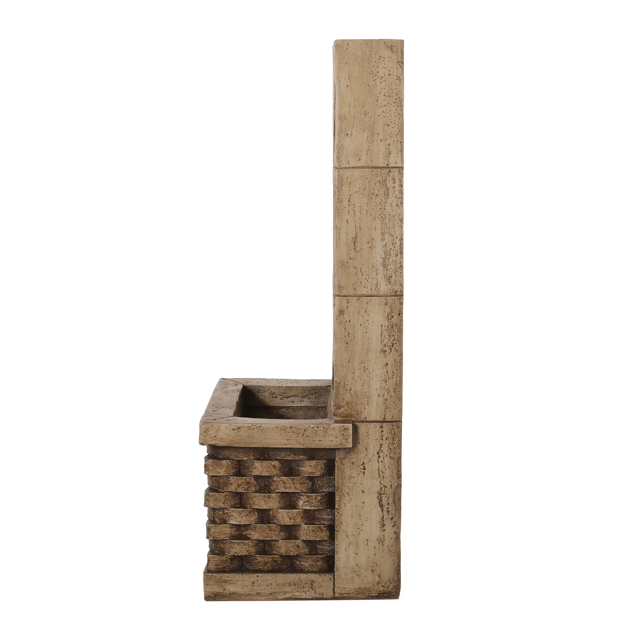 35.25' High Hand Crafted Weather Resistant Floor Fountain with Light Light Brown - Image 7