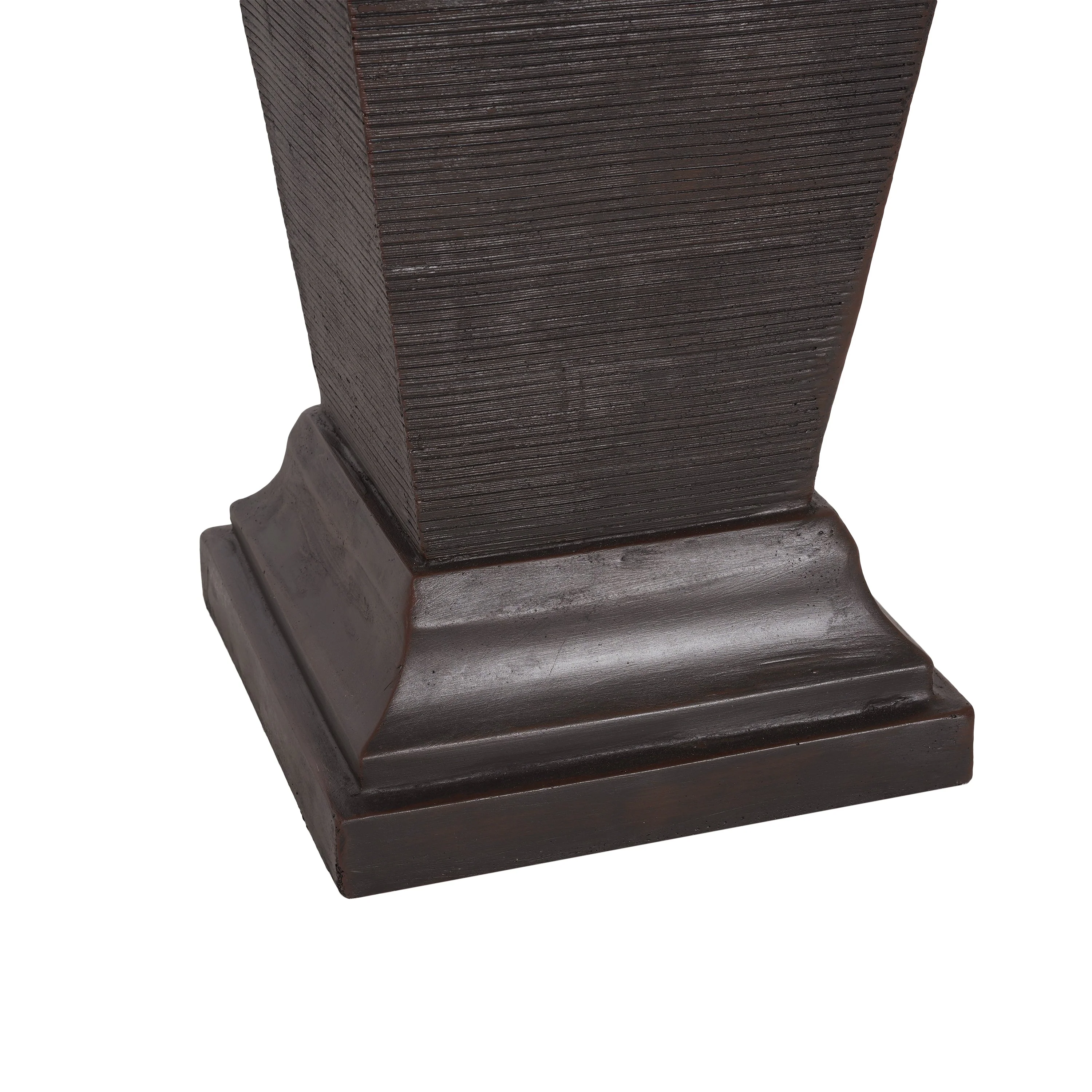 35.5' Dark Brown Concrete Tall Column Fountain with LED Lights - Image 14