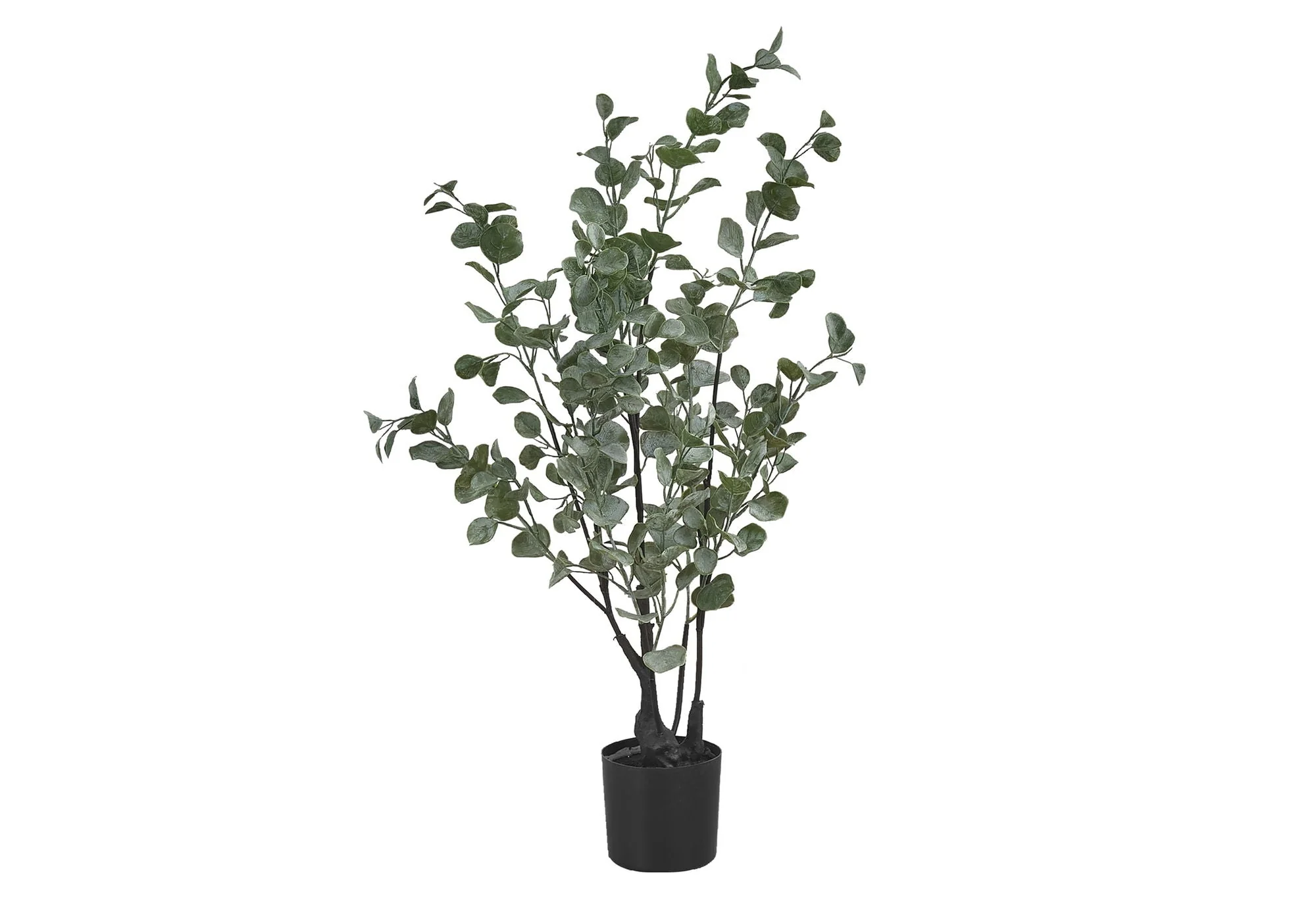 35" Tall, Artificial Plant, Eucalyptus Tree, Indoor, Faux, Fake, Floor, Greenery, Potted, Decorative - Green / Black - Image 2