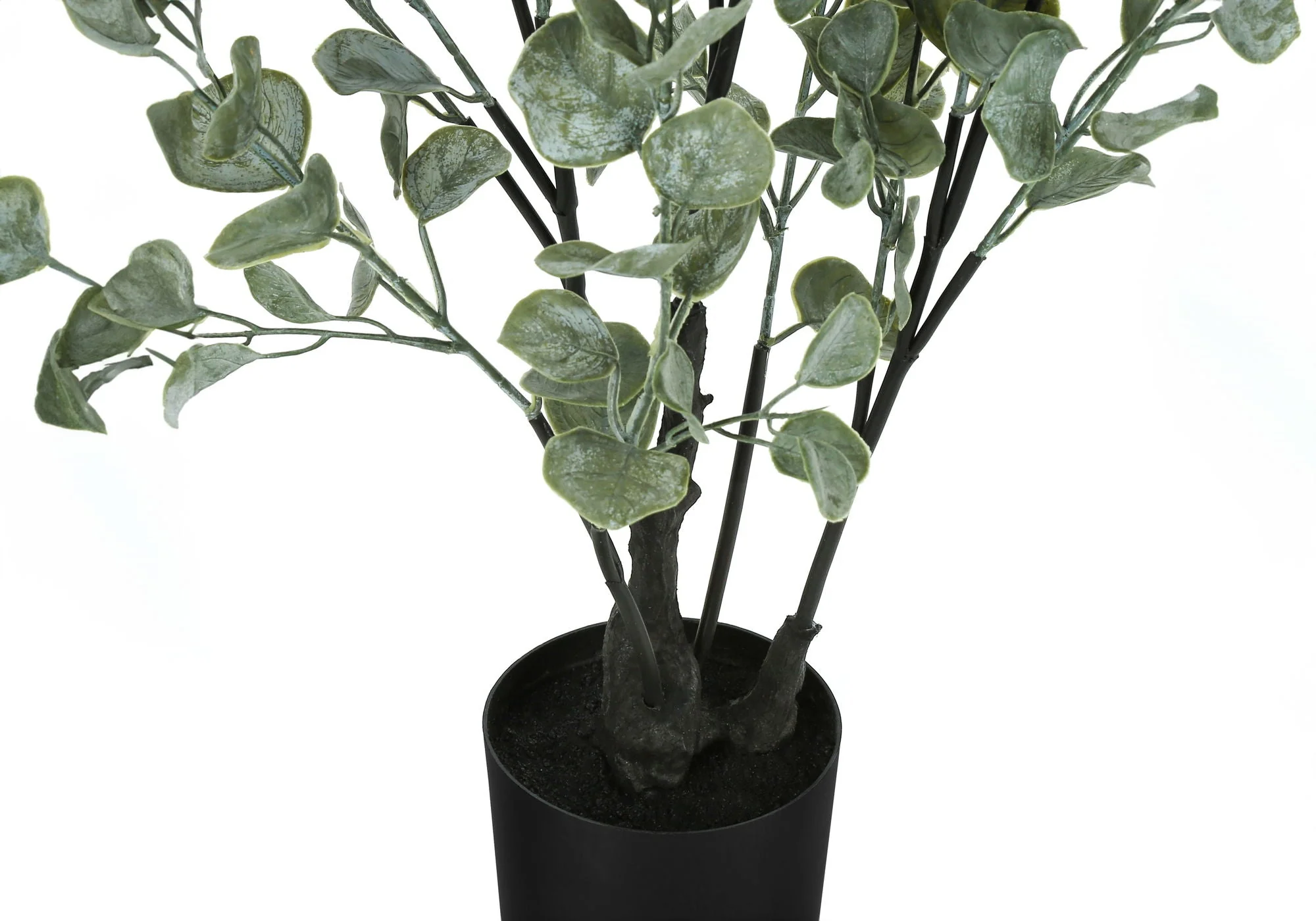35" Tall, Artificial Plant, Eucalyptus Tree, Indoor, Faux, Fake, Floor, Greenery, Potted, Decorative - Green / Black - Image 3