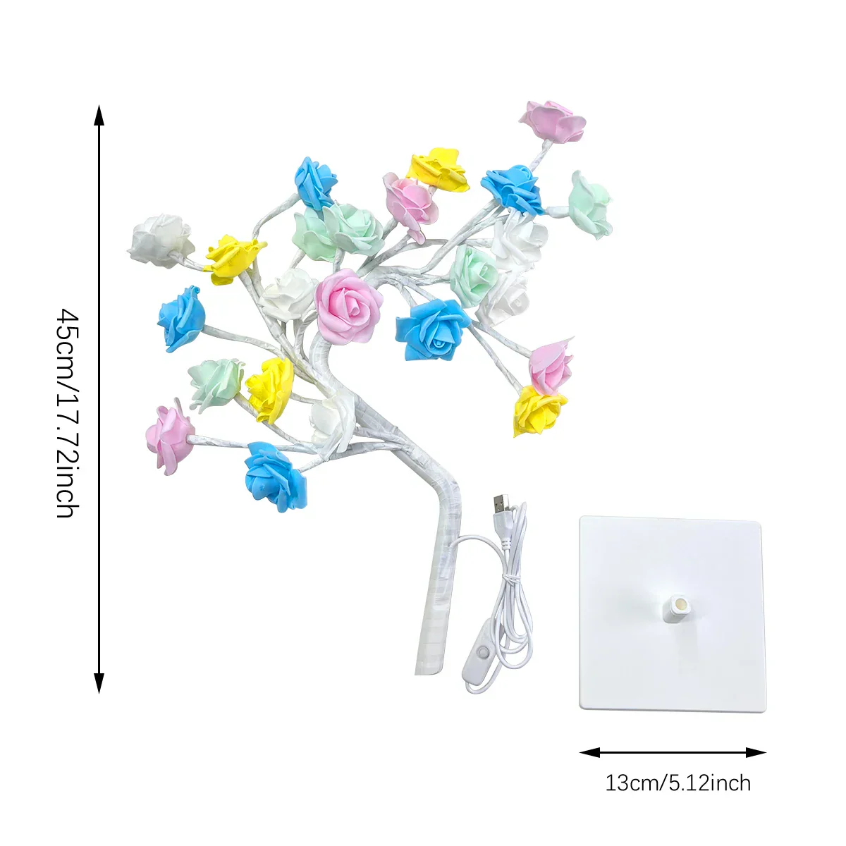 36/108LED Rose String Table Lamp USB Powered Night Light Romantic Party Decor - Image 3