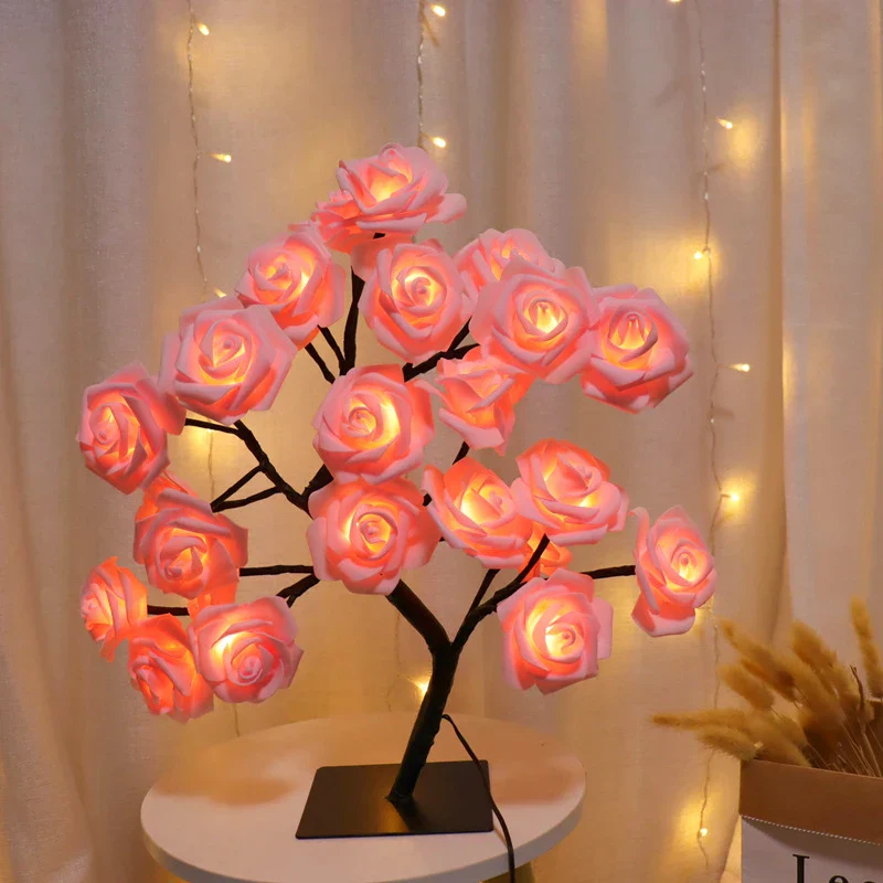 36/108LED Rose String Table Lamp USB Powered Night Light Romantic Party Decor - Image 6