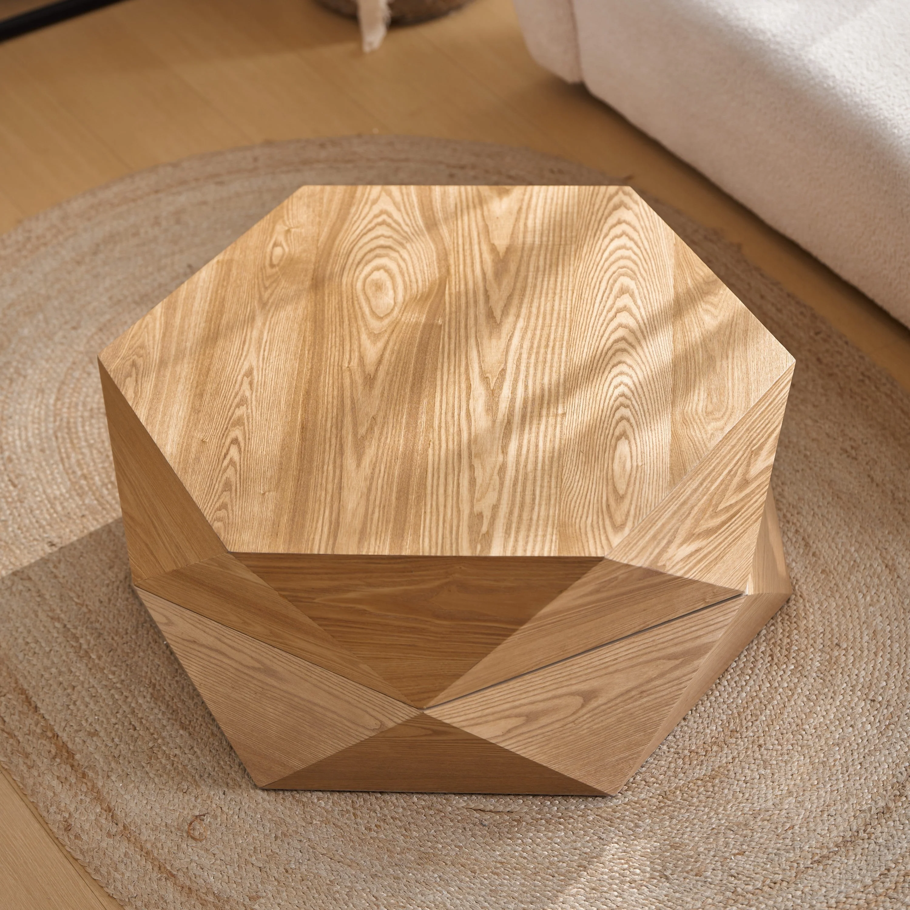 36.61'' Retro Style Polygon Flip Top Coffee Table - Image 4