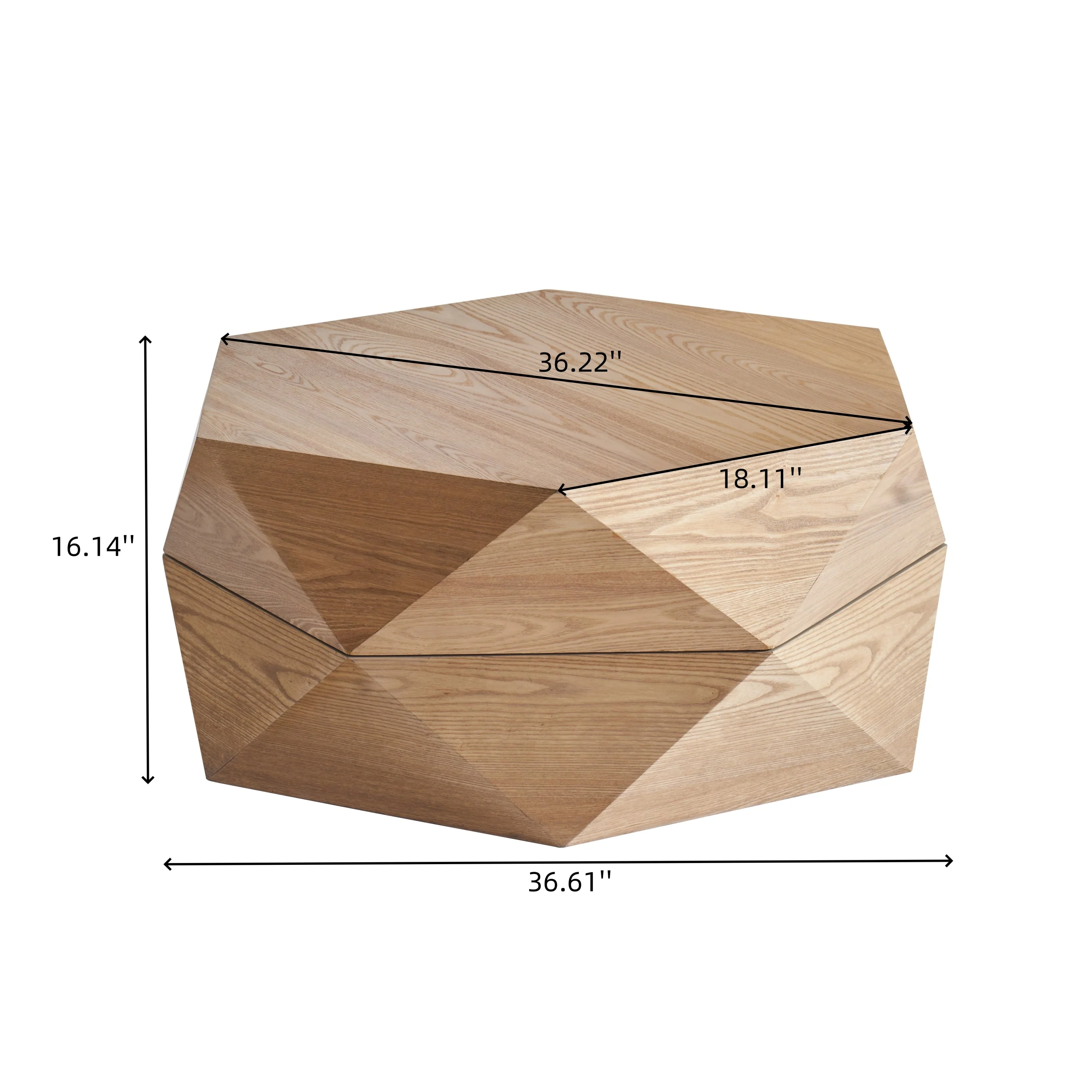 36.61'' Retro Style Polygon Flip Top Coffee Table - Image 5