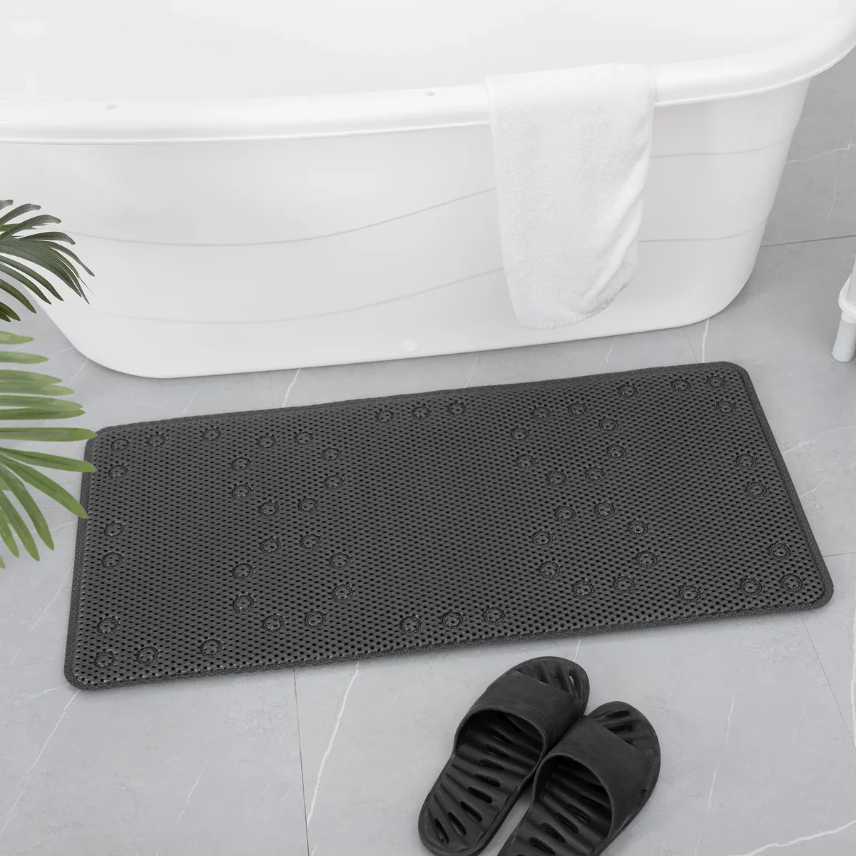 36 in. x 17 in. Non-Skid Double Foam Bath Mat with 58 Suction Cups - Image 8