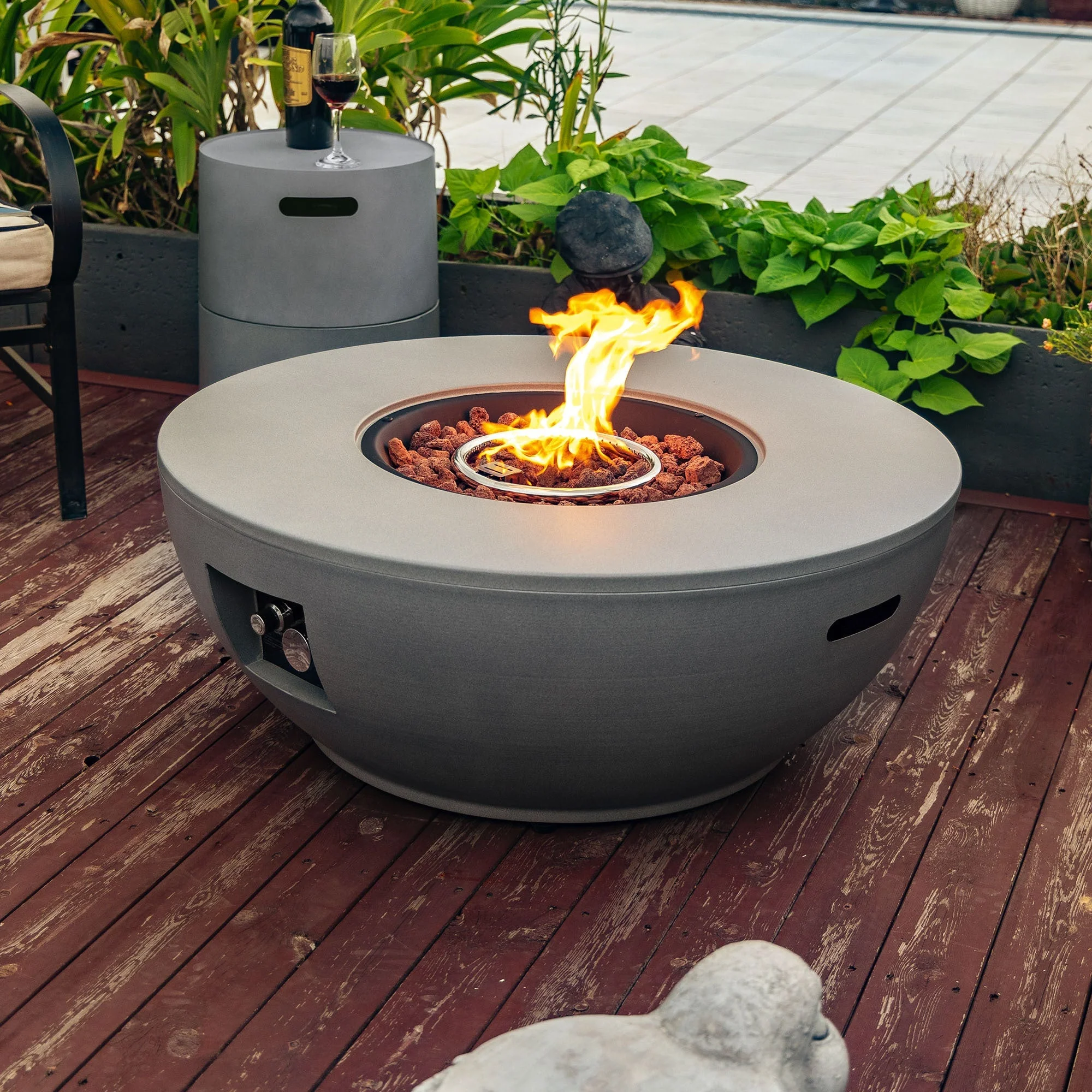 36'' Propane Gas Fire Pit Table - Grey Steel - Image 2