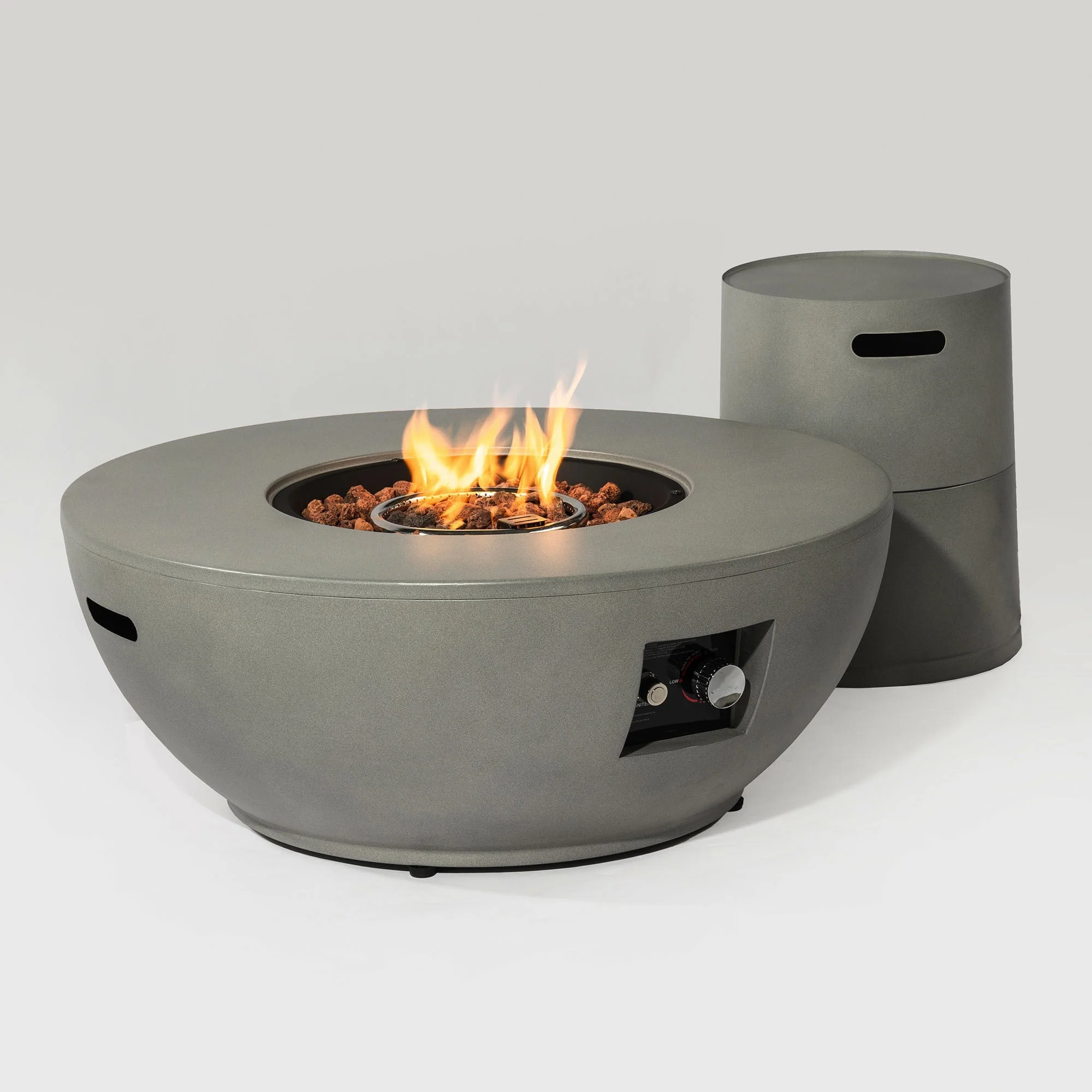 36'' Propane Gas Fire Pit Table - Grey Steel - Image 4