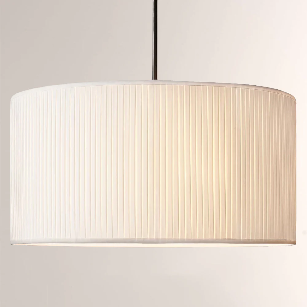 36 Silk Drum Pendant Light 3-Light E26 Brass Bronze Fixture - Image 2
