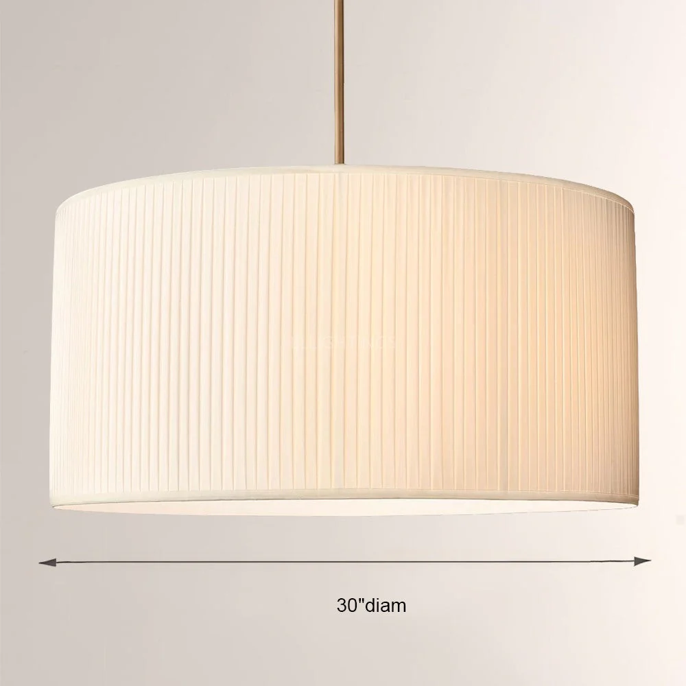 36 Silk Drum Pendant Light 3-Light E26 Brass Bronze Fixture - Image 6