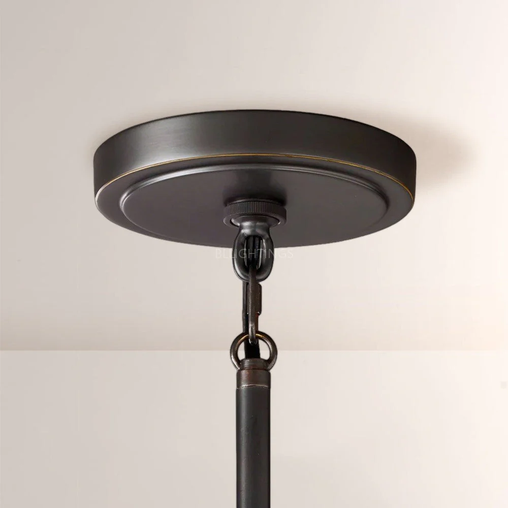 36 Silk Drum Pendant Light 3-Light E26 Brass Bronze Fixture - Image 7