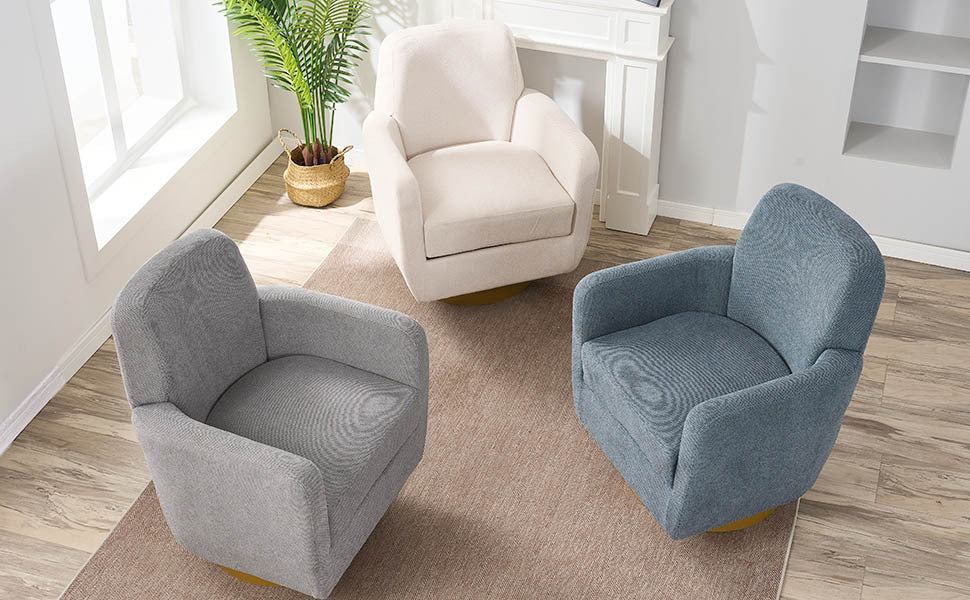 360 Degree Rotation Armchair Cotton Linen - Image 14