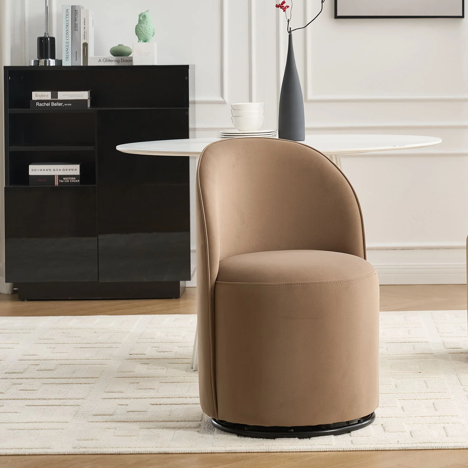 360 Degree Swivel Armless Dining Barrel Chair - Image 10