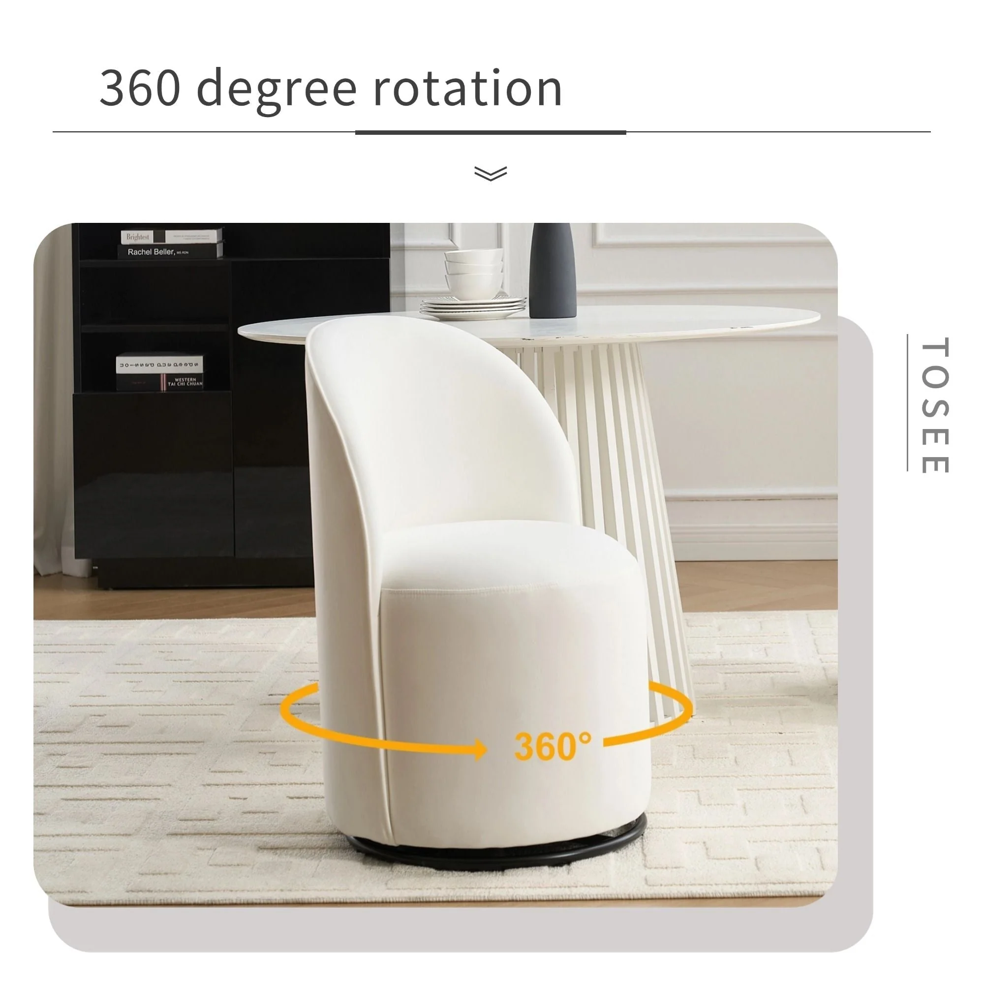 360 Degree Swivel Armless Dining Barrel Chair - Image 12
