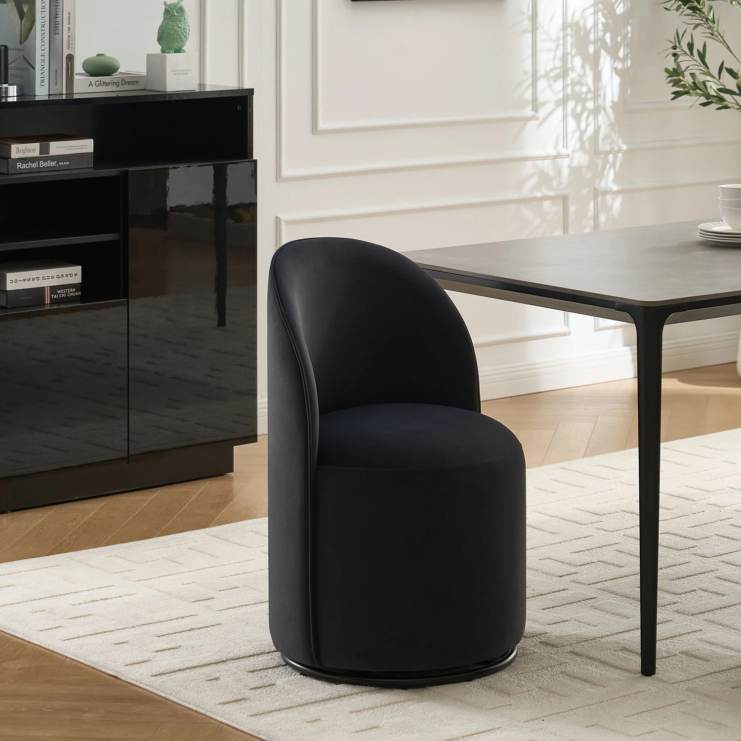 360 Degree Swivel Armless Dining Barrel Chair - Image 5