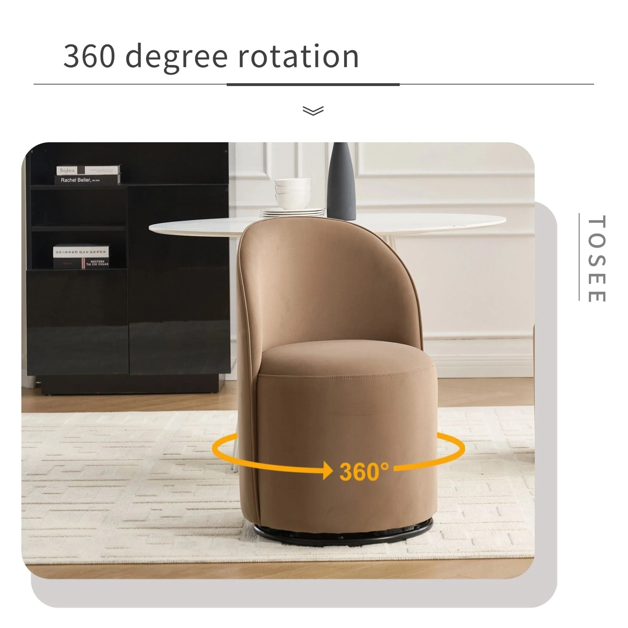 360 Degree Swivel Armless Dining Barrel Chair - Image 6
