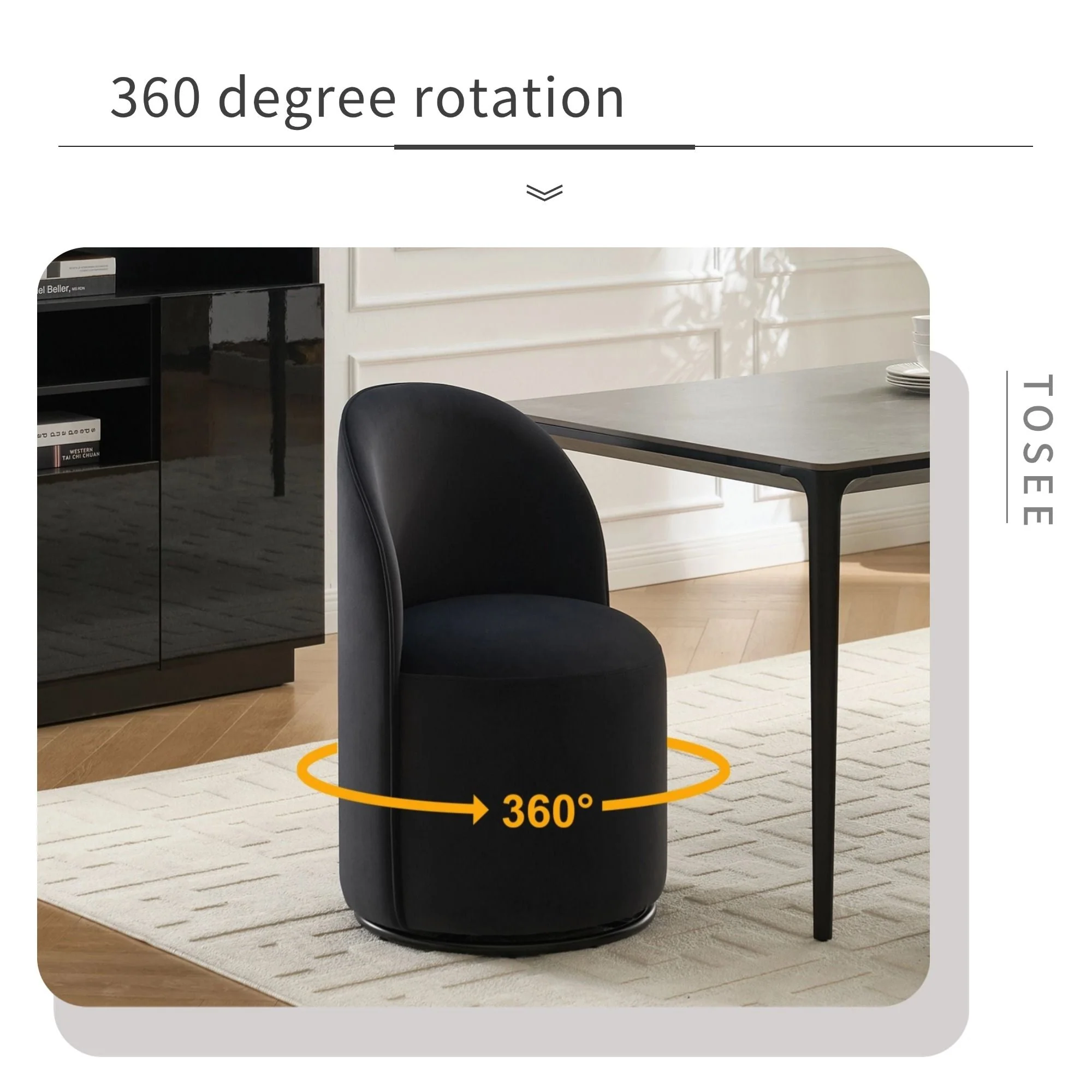 360 Degree Swivel Armless Dining Barrel Chair - Image 7