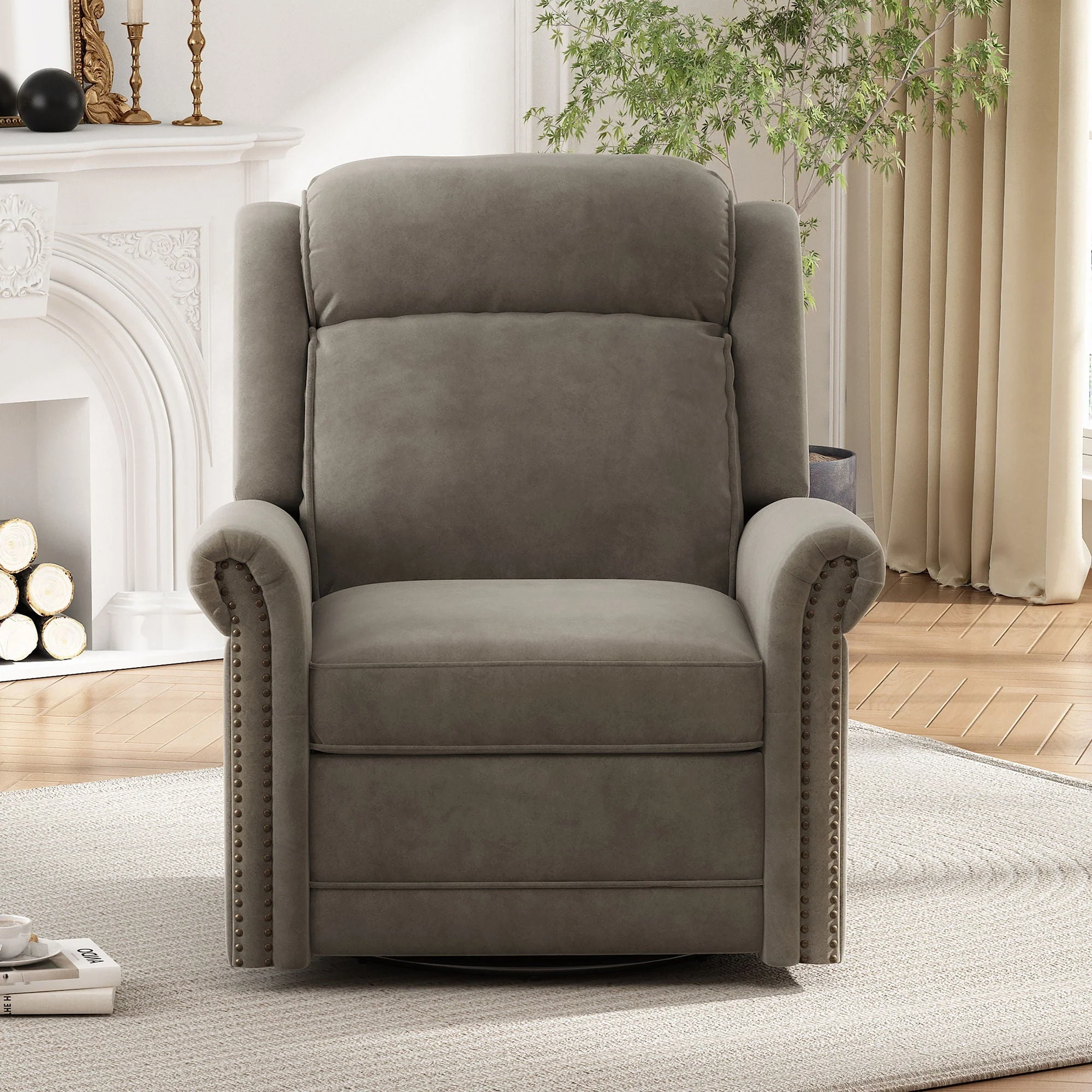 360 Degrees Swivel Recliner Manual Rocking With Adjustable Backrest - Image 4
