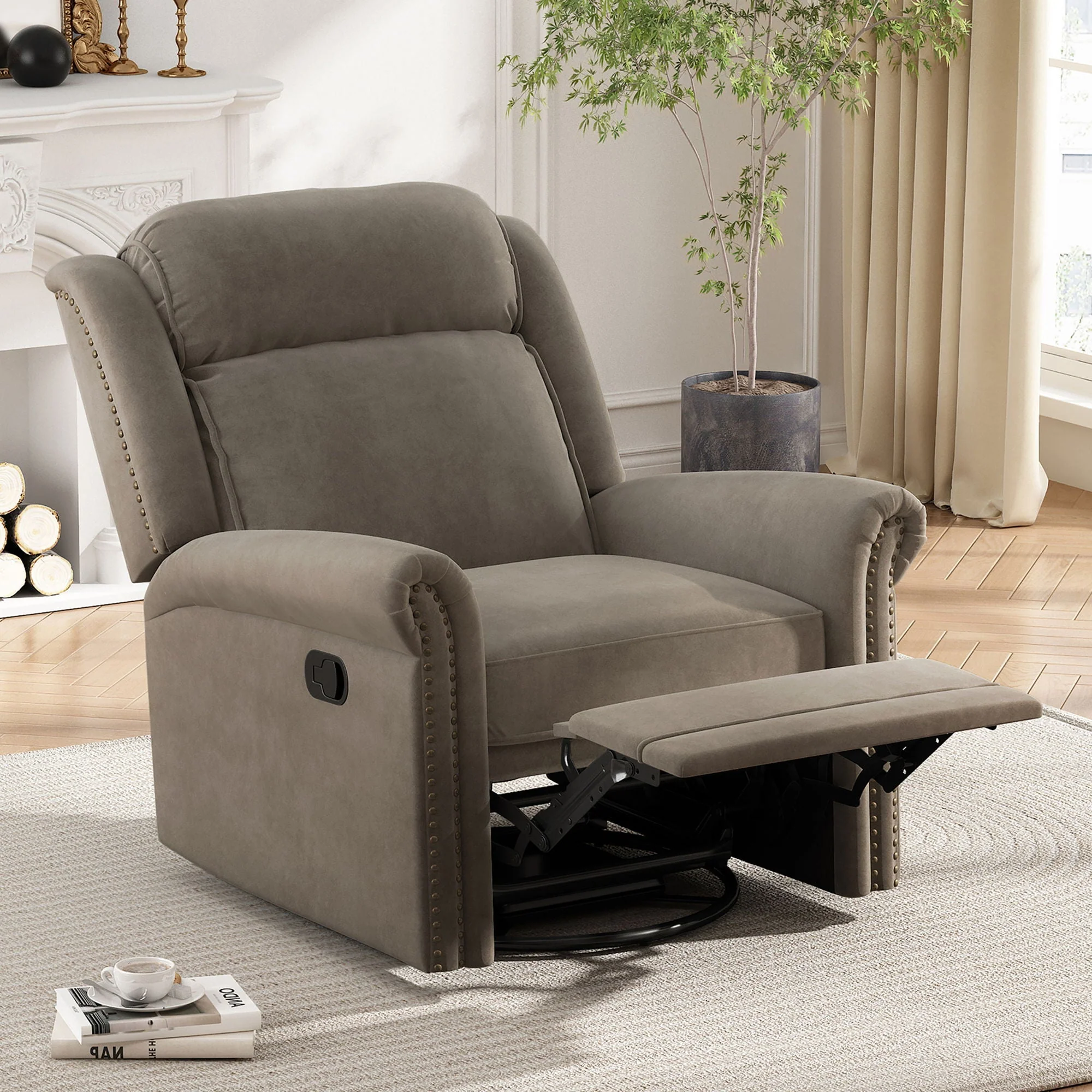 360 Degrees Swivel Recliner Manual Rocking With Adjustable Backrest - Image 7