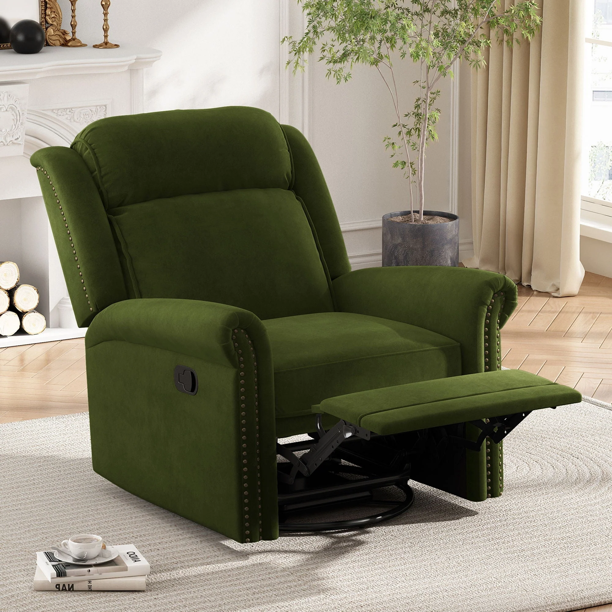 360 Degrees Swivel Recliner Manual Rocking With Adjustable Backrest - Image 8