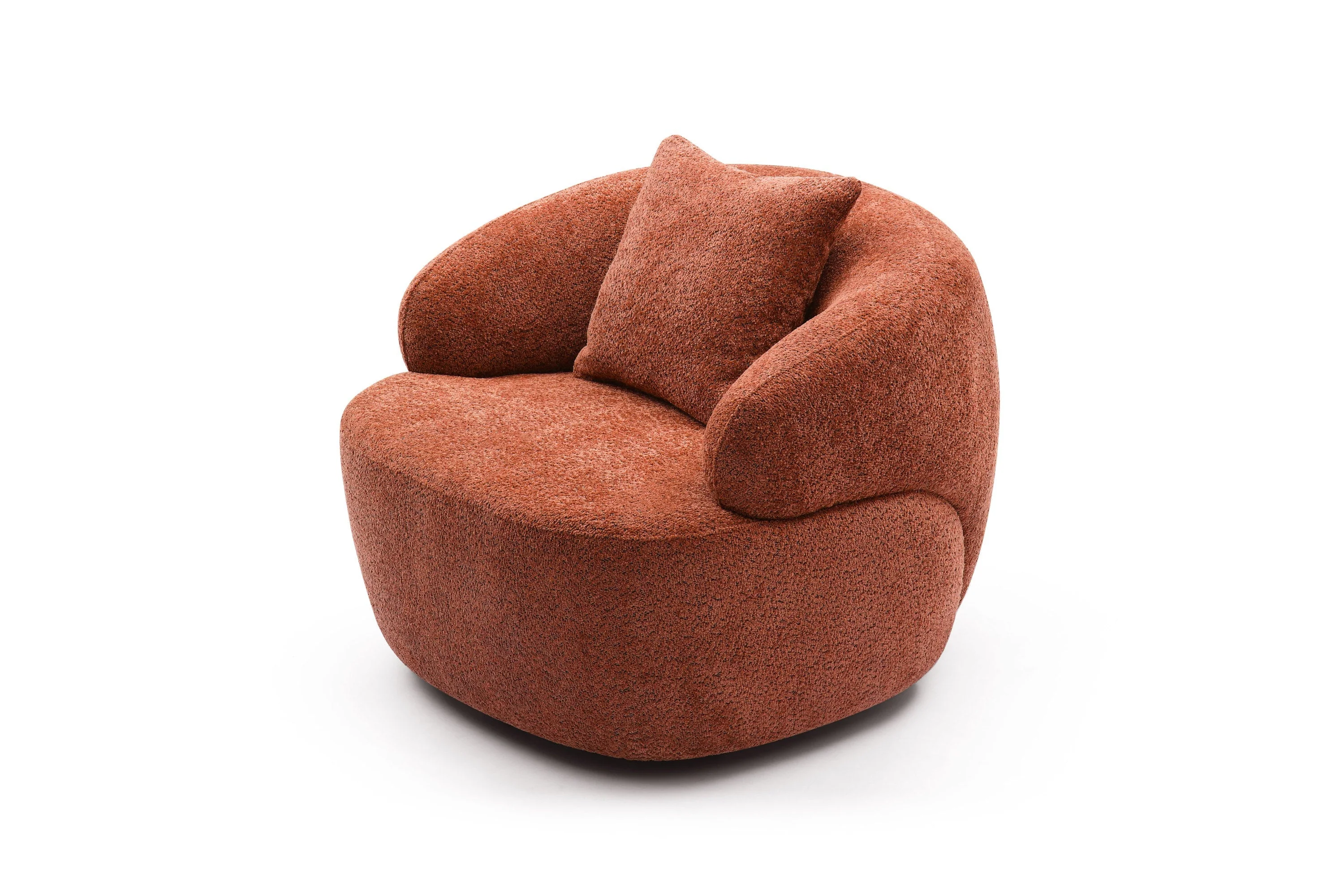 360° Swivel Mid Century Modern Curved 1-Seat Sofa - Orange - Image 3