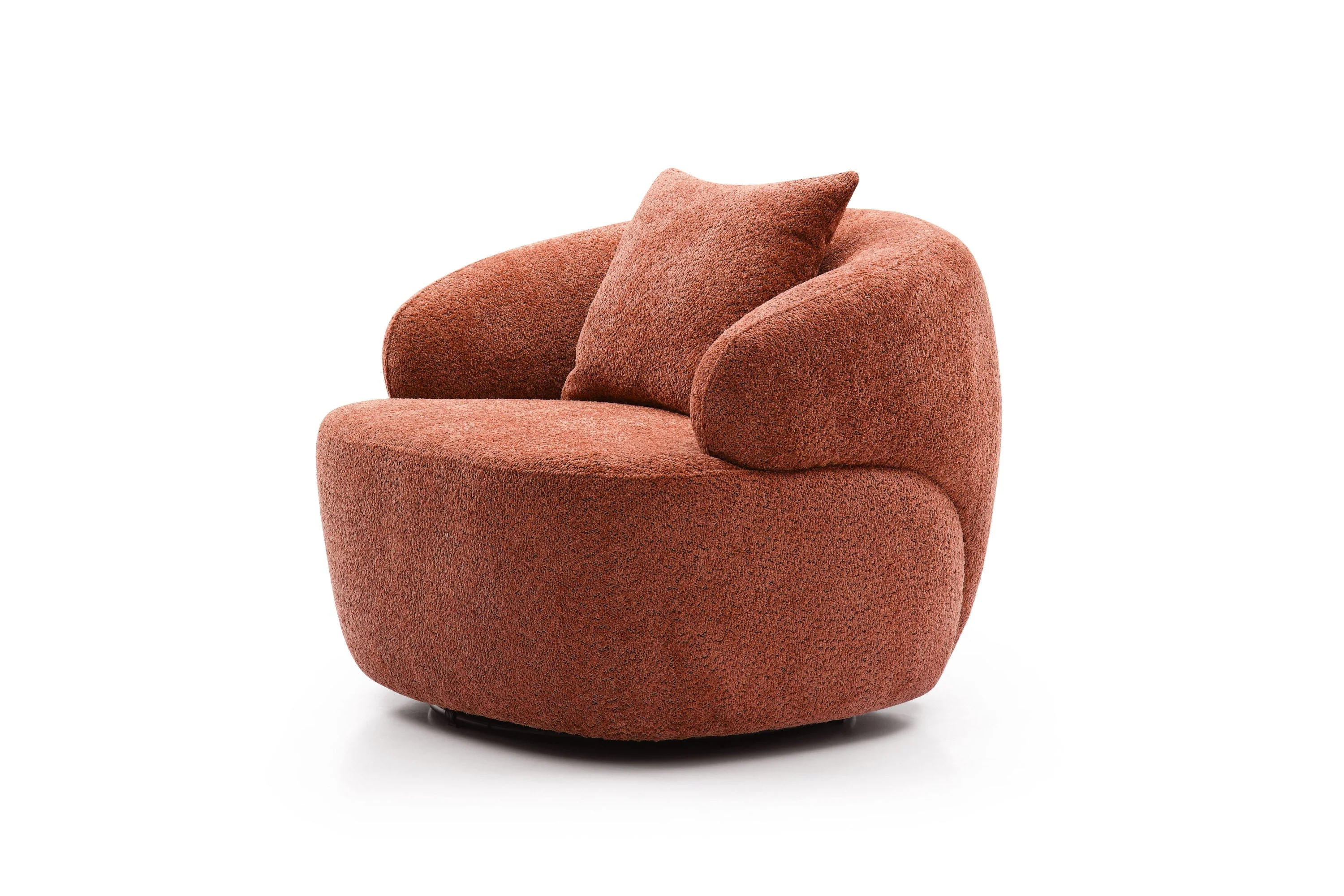 360° Swivel Mid Century Modern Curved Sofa Orange - Image 2