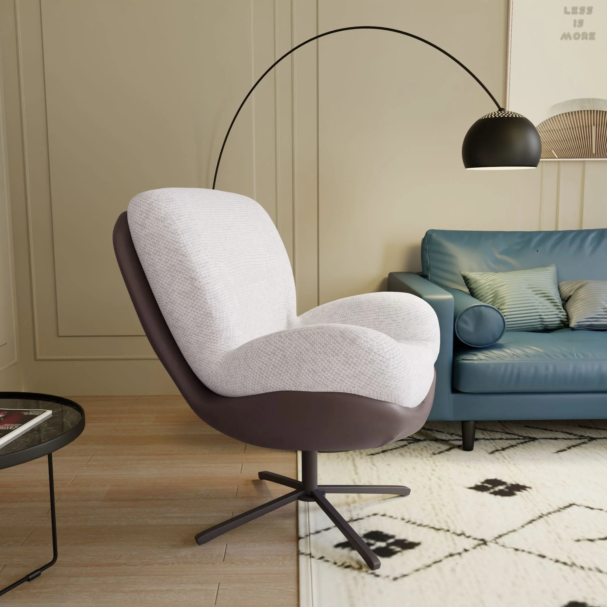360° Swivel Office Chair, No Wheels - Image 12