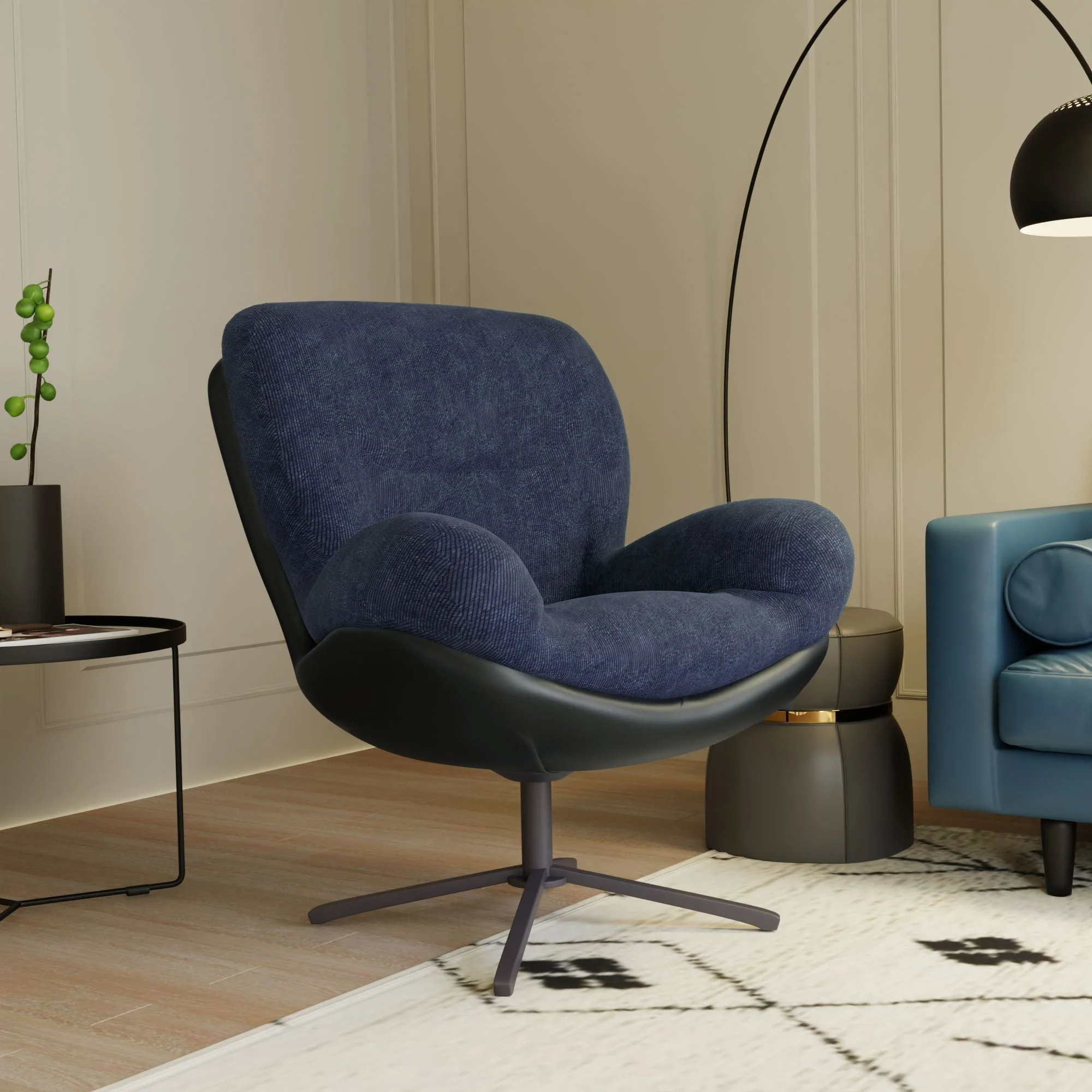 360° Swivel Office Chair, No Wheels - Image 13