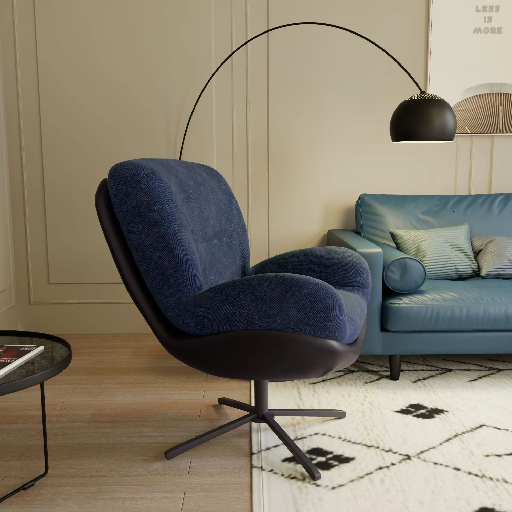 360° Swivel Office Chair, No Wheels - Image 14