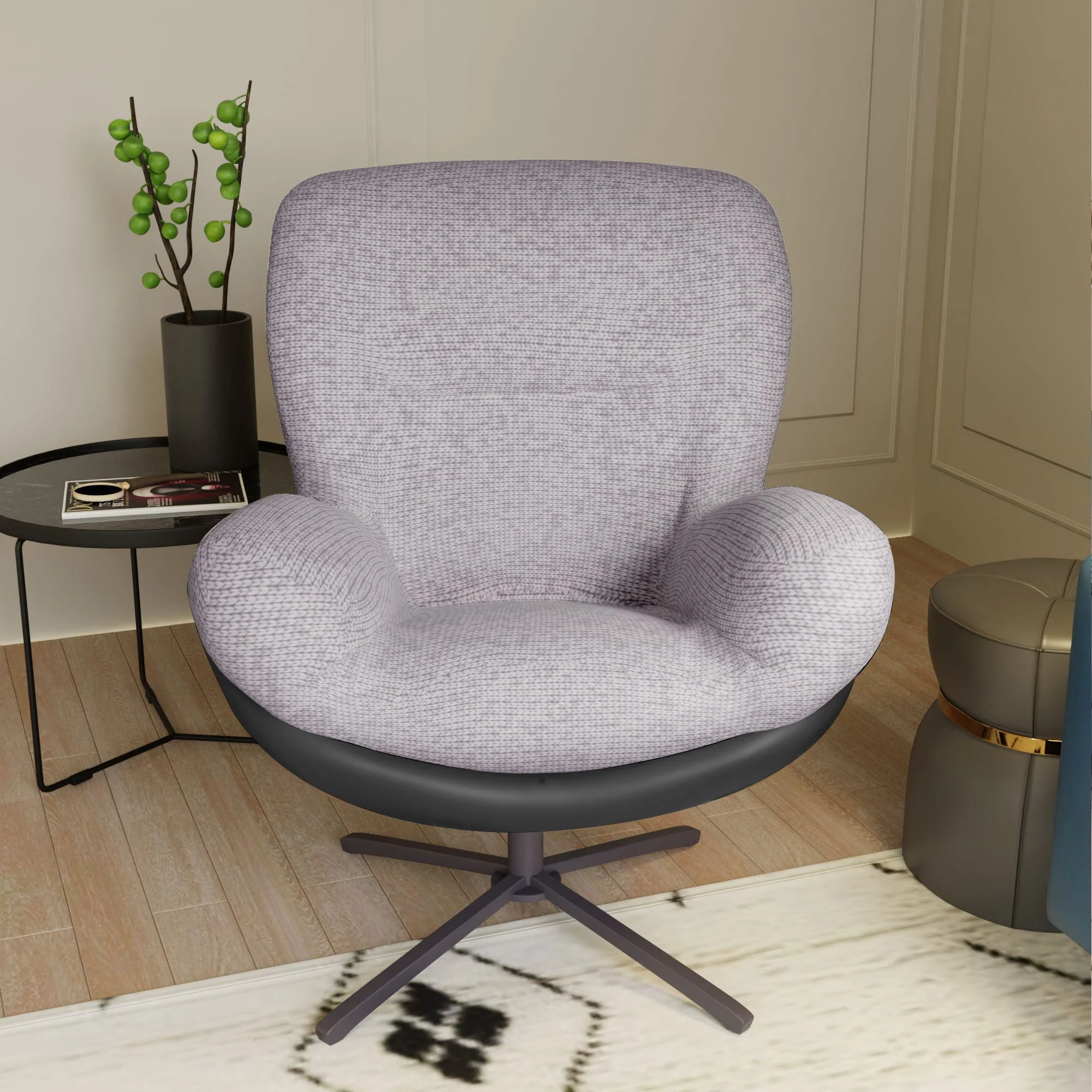 360° Swivel Office Chair, No Wheels - Image 15
