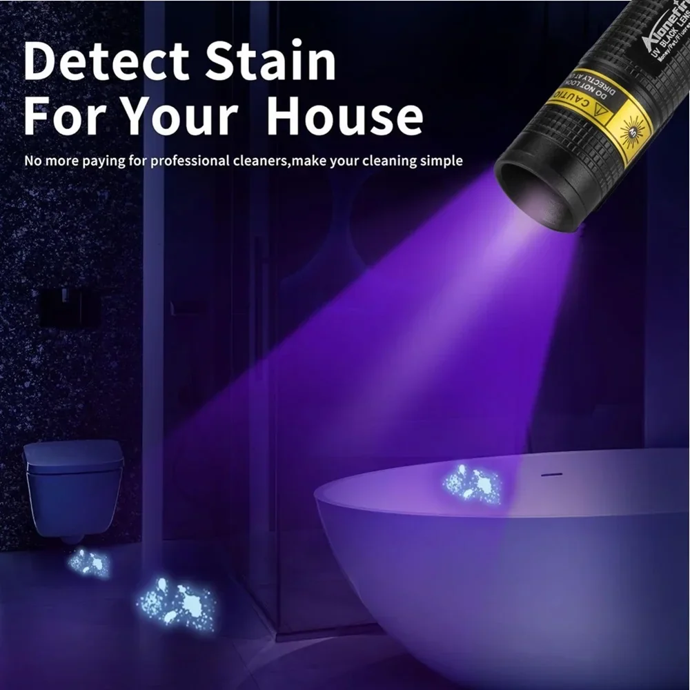365nm UV Flashlight USB Rechargeable Mini Blacklight Pet Stain Detection - Image 3