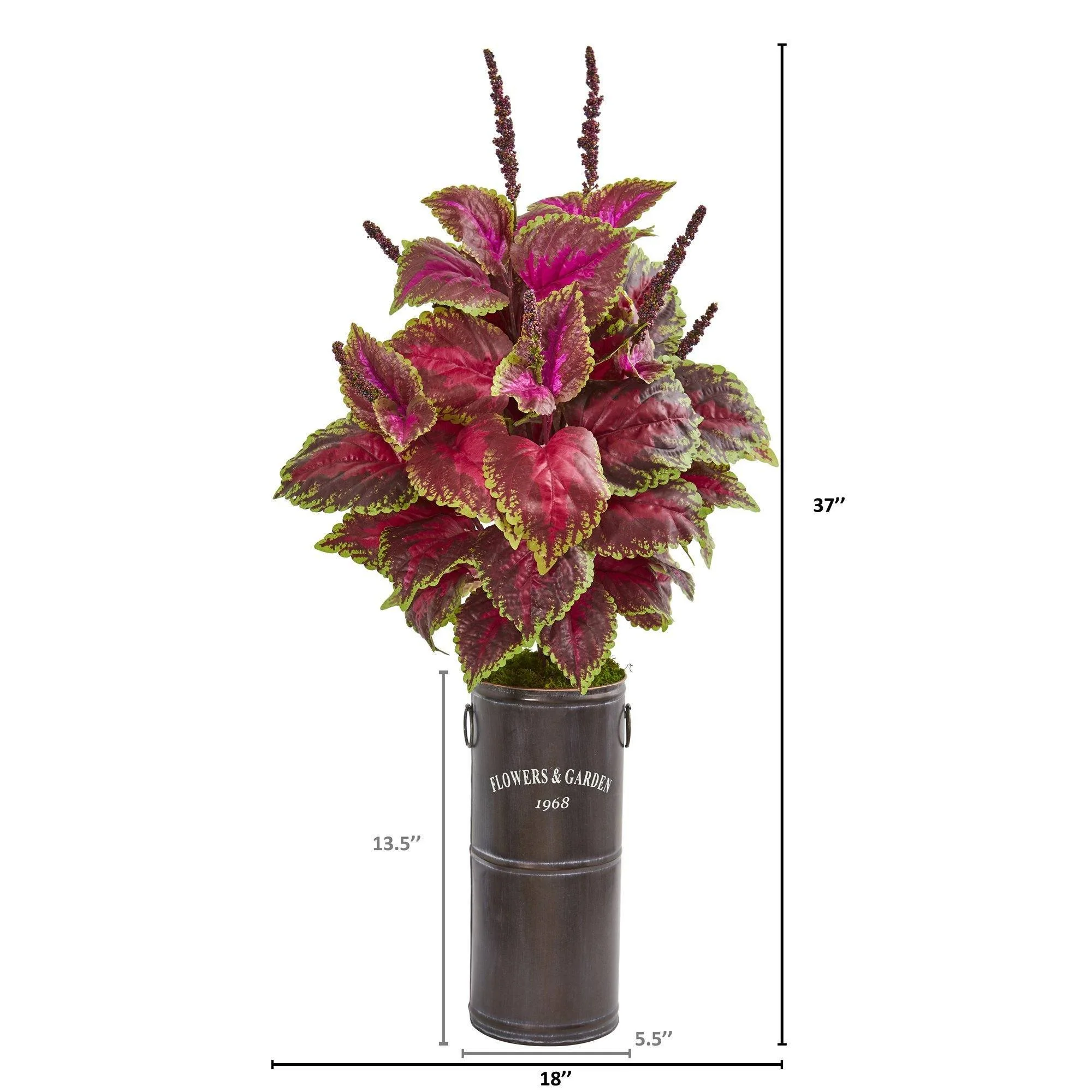 37” Coleus Artificial Plant in Decorative Planter - Image 2